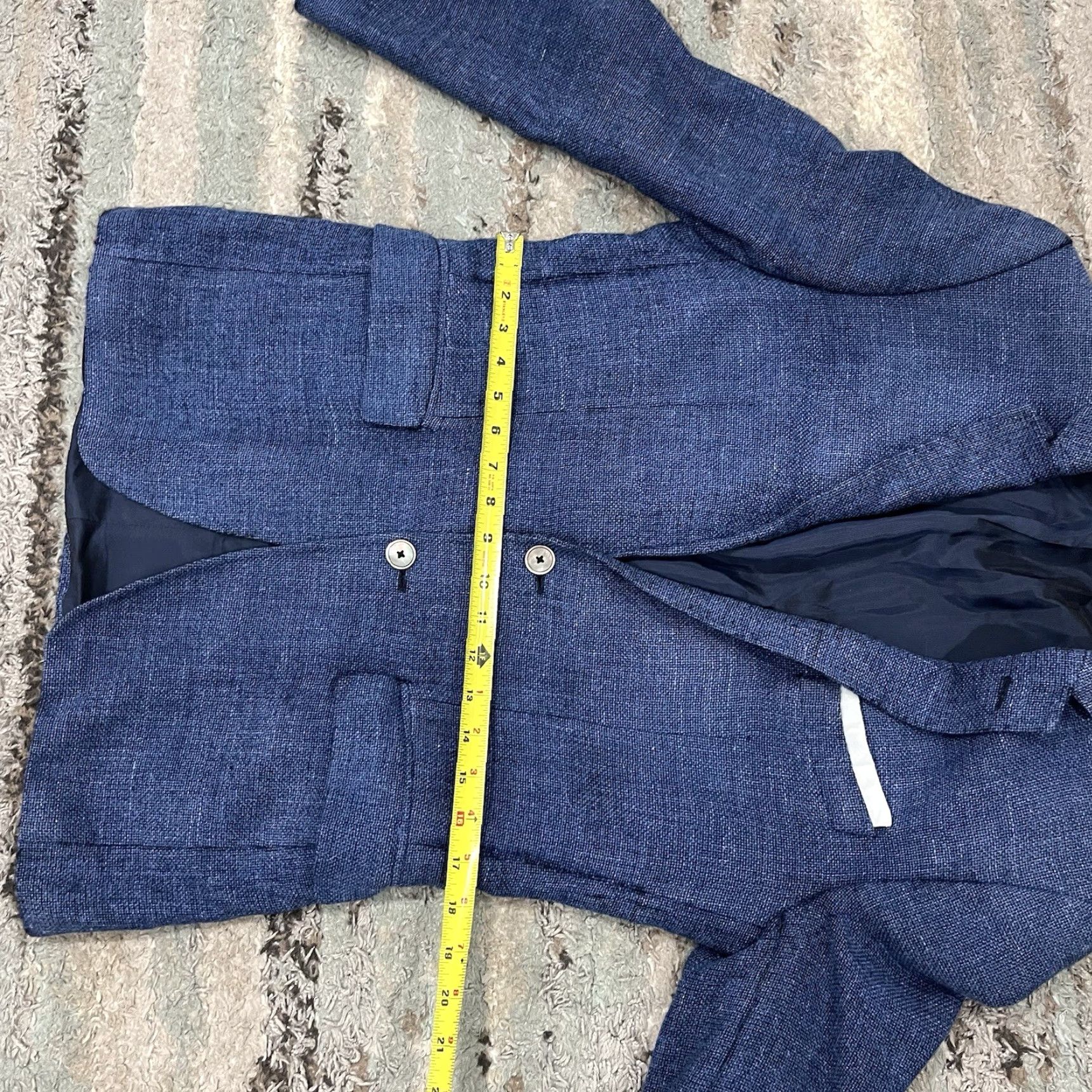 Hugo Boss Hugo Boss Blazer Men 36 Blue Silk Wool Linen 2 Piece Vitale Barberis Canonico - READ Size 36R - 6 Thumbnail
