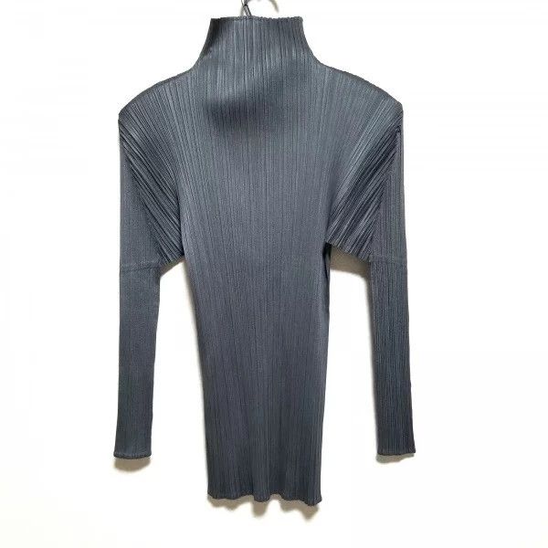 Issey Miyake Issey Miyake size:3 Grey pleated long-sleeved shirt Size L / US 10 / IT 46 - 2 Thumbnail