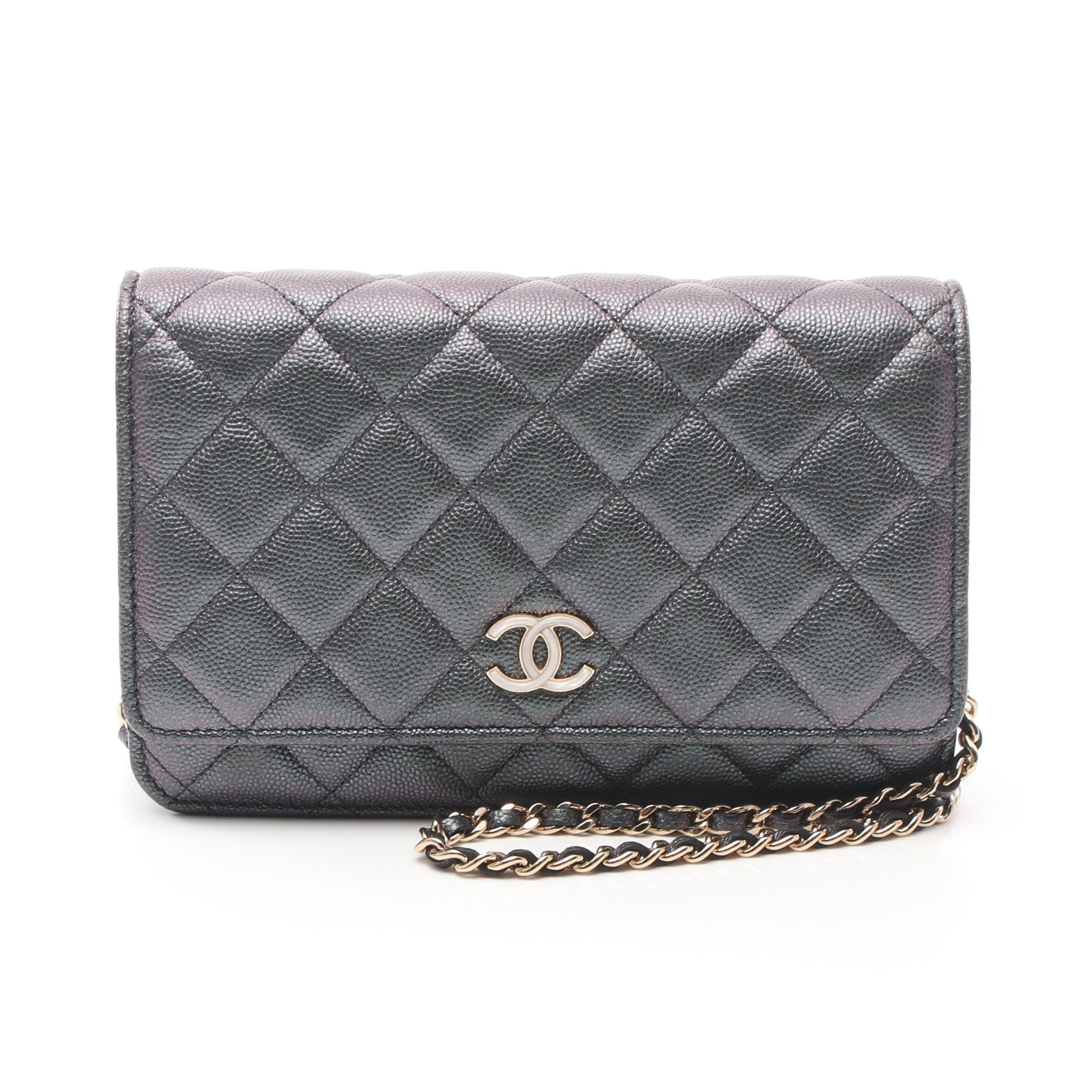Chanel Chanel Matelasse Chain Wallet Caviar Skin Black Gold Hardware Aurora Size ONE SIZE - 1 Thumbnail