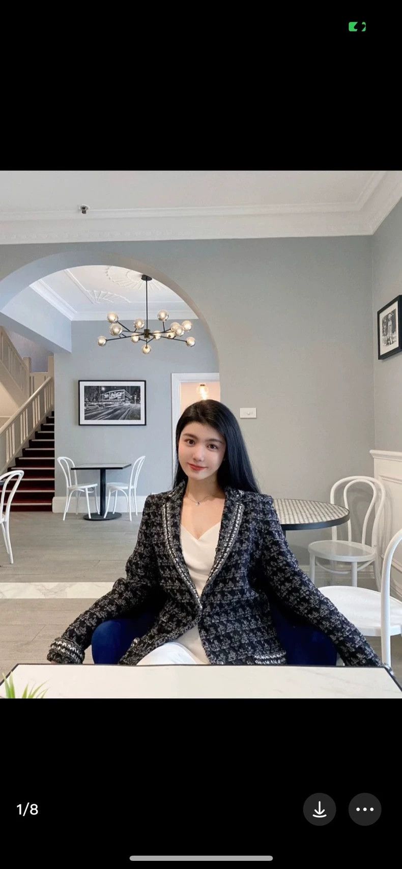 Chanel Chanel Black thousand-bird check medium-length jacket 2504- Size XXS / US 00 / IT 34 - 9 Thumbnail