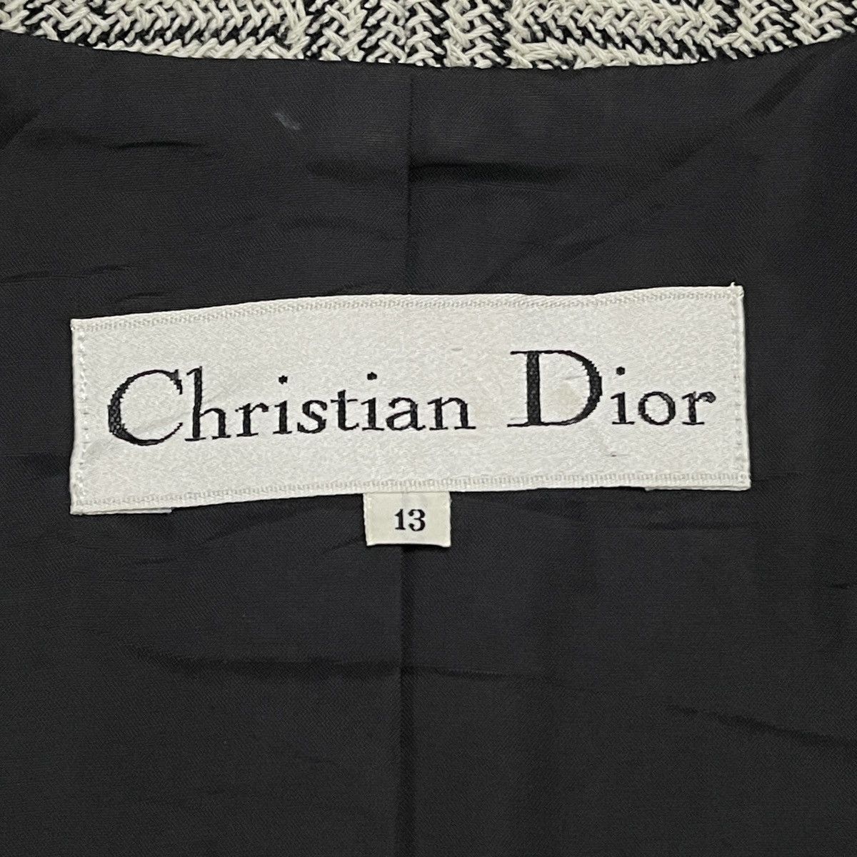 Dior Archive Vintage 90s Christian Dior Herringbone Wool Blazer Size M / US 6-8 / IT 42-44 - 19 Thumbnail