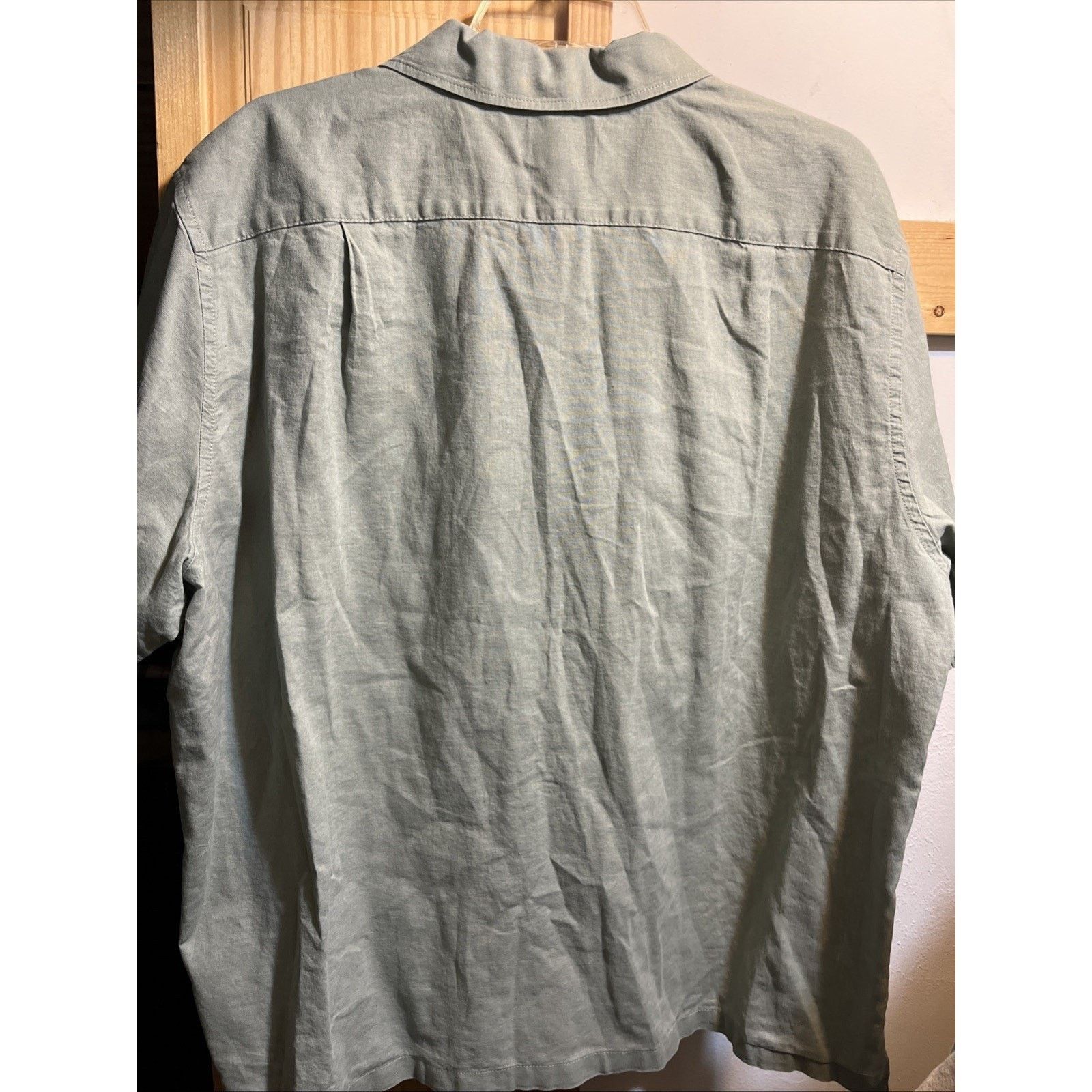 H&M H&M Men's Shirt XL Gray Linen Cotton Blend SS Button Casual Size US XL / EU 56 / 4 - 7 Thumbnail