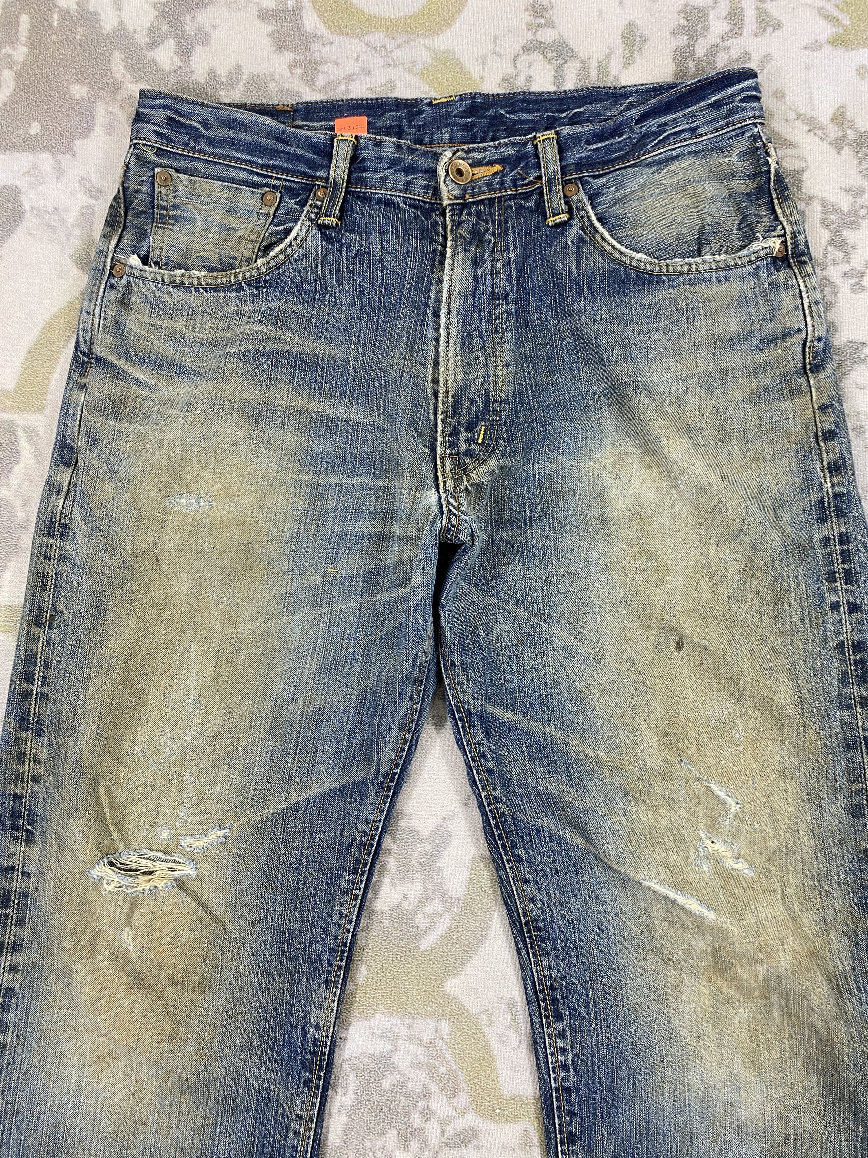 Edwin 33x27 Selvedge Distressed Vintage Edwin Jeans Denim- JN3722 Size US 33 - 3 Thumbnail