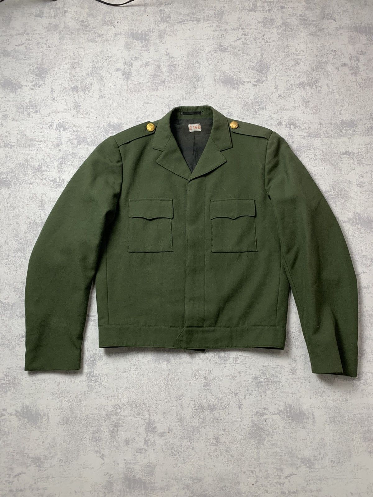 Vintage 80s Cropped Swedish Army Jacket Boxy Vintage Y2K Size US M / EU 48-50 / 2 - 1 Thumbnail