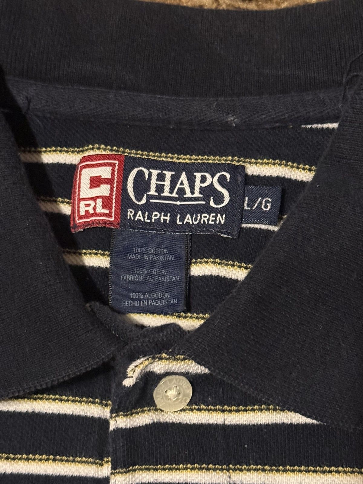 Chaps Ralph Lauren Vintage Y2K Chaps Ralph Lauren Striped Polo Shirt Size Large Size US L / EU 52-54 / 3 - 4 Thumbnail