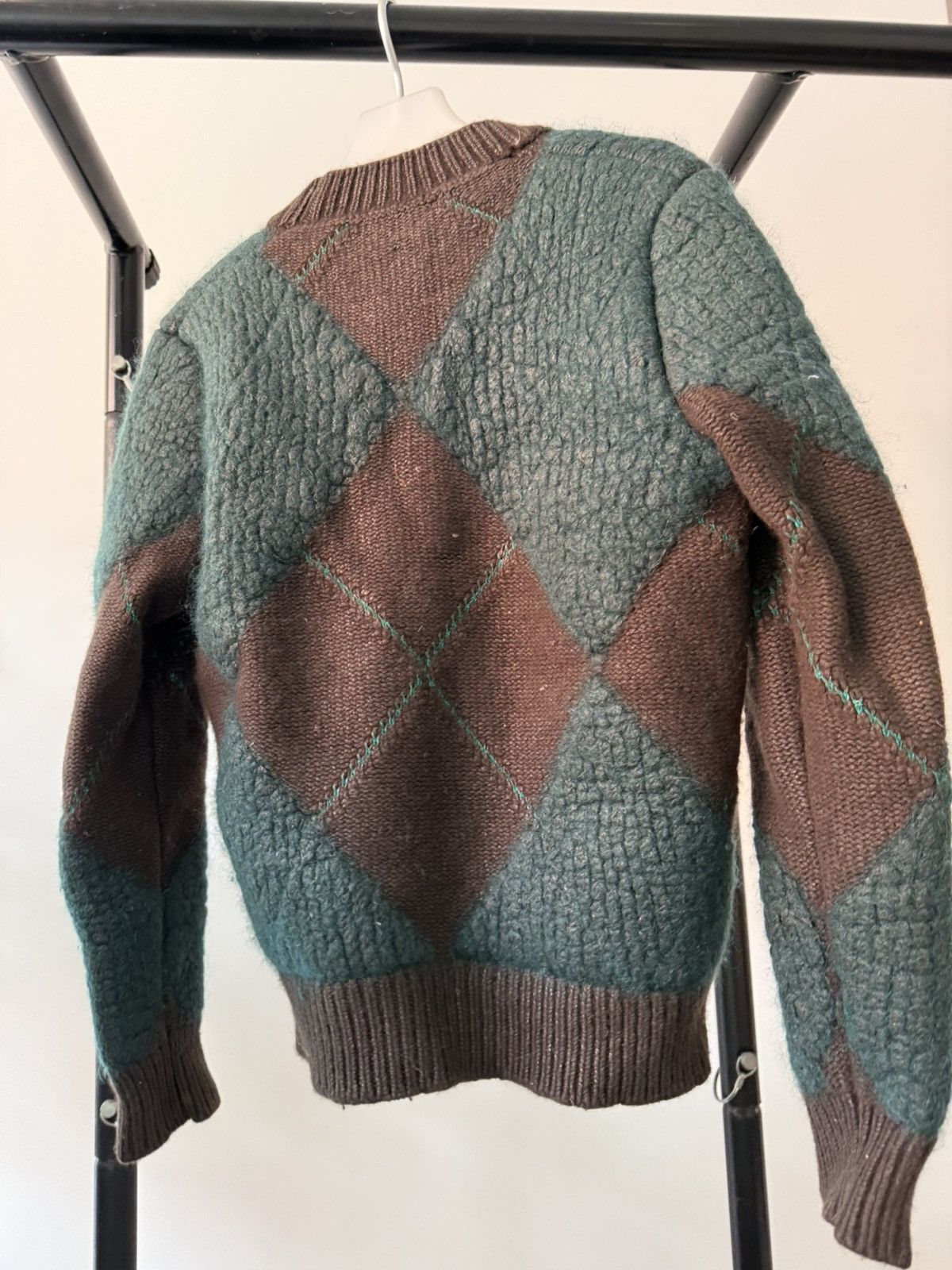 Bottega Veneta Bottega Veneta Brown & Green Coated Argyle Sweater Size US S / EU 44-46 / 1 - 4 Thumbnail