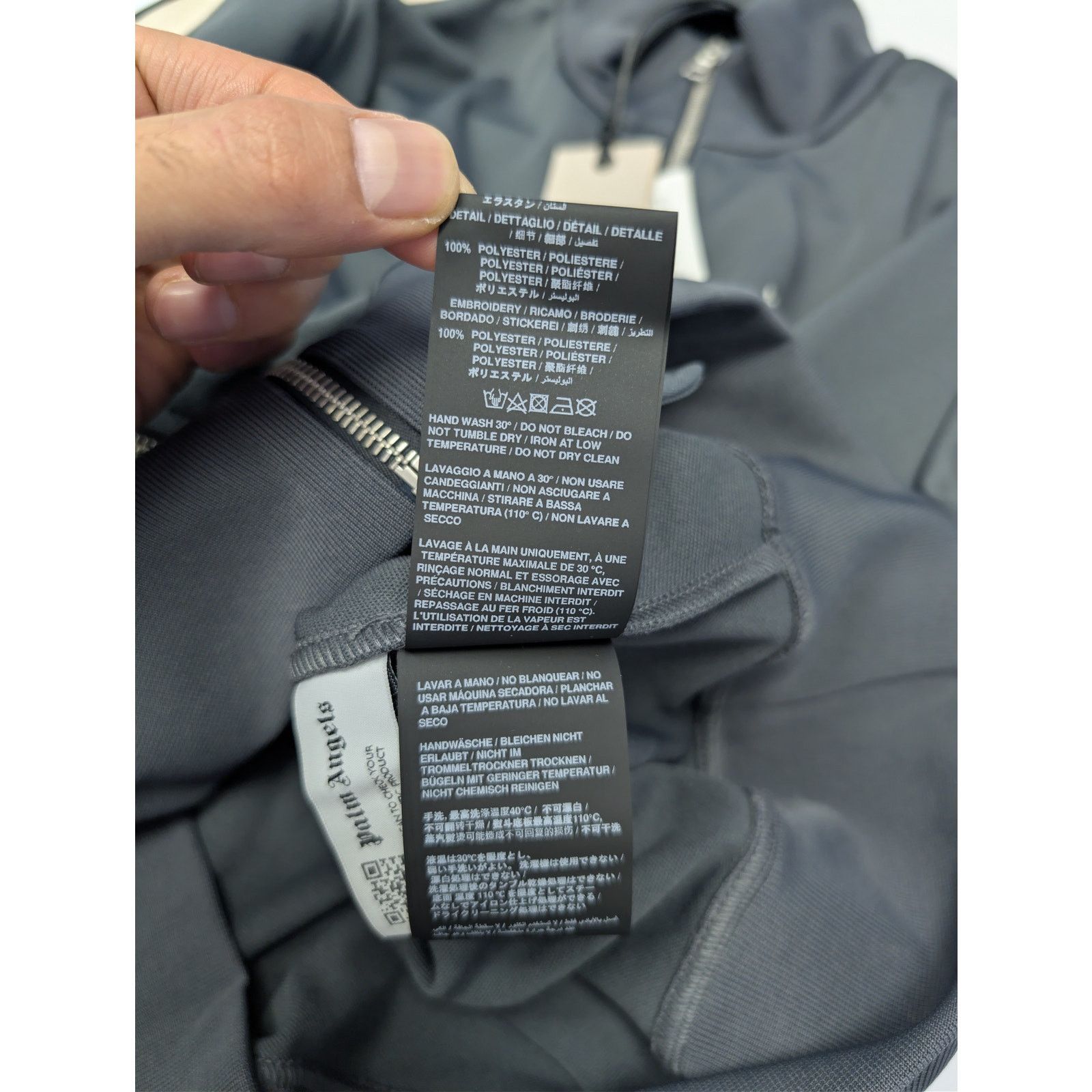 Palm Angels o1rshd1 New Classic Track Jacket in Dark Grey / White Size US XL / EU 56 / 4 - 17 Thumbnail