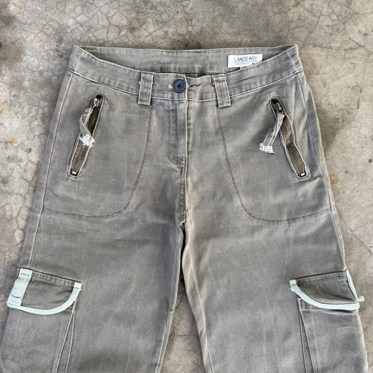 Japanese Brand Vintage Landewei Dark grey Women Cargo Pants W29 Size US 29 - 2 Thumbnail