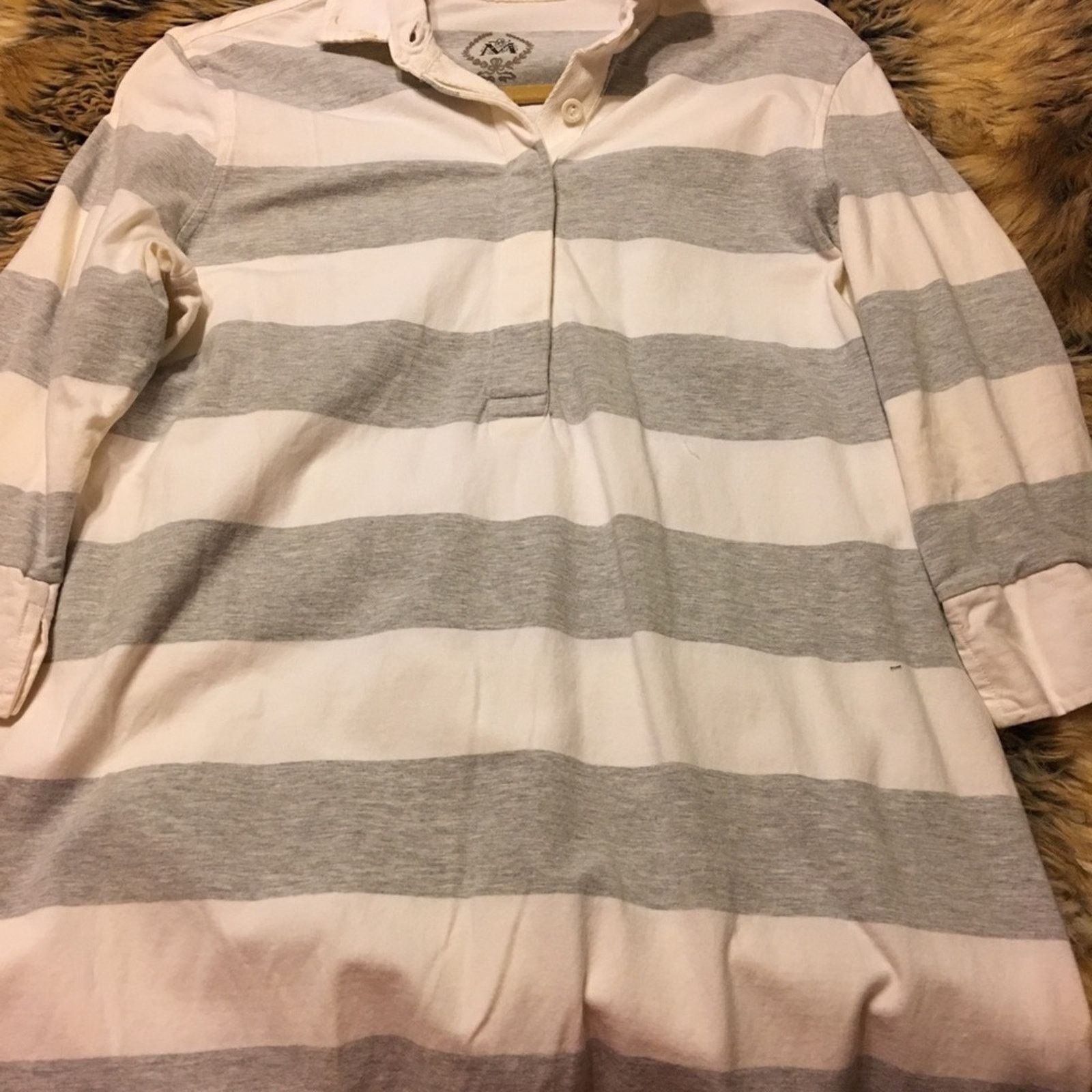 Merona Merona Long Tunic Top/Dress White/Grey NWOT L Size L / US 10 / IT 46 - 8 Thumbnail