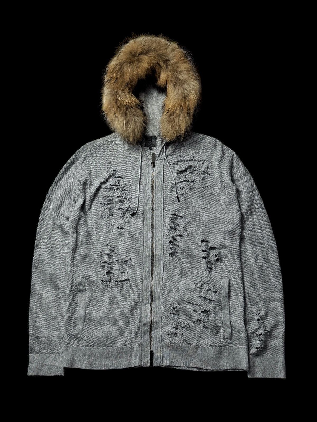Hysteric Glamour Distressed Fur Hoodie Calvin Klein Ifsix Style Size US L / EU 52-54 / 3 - 1 Thumbnail