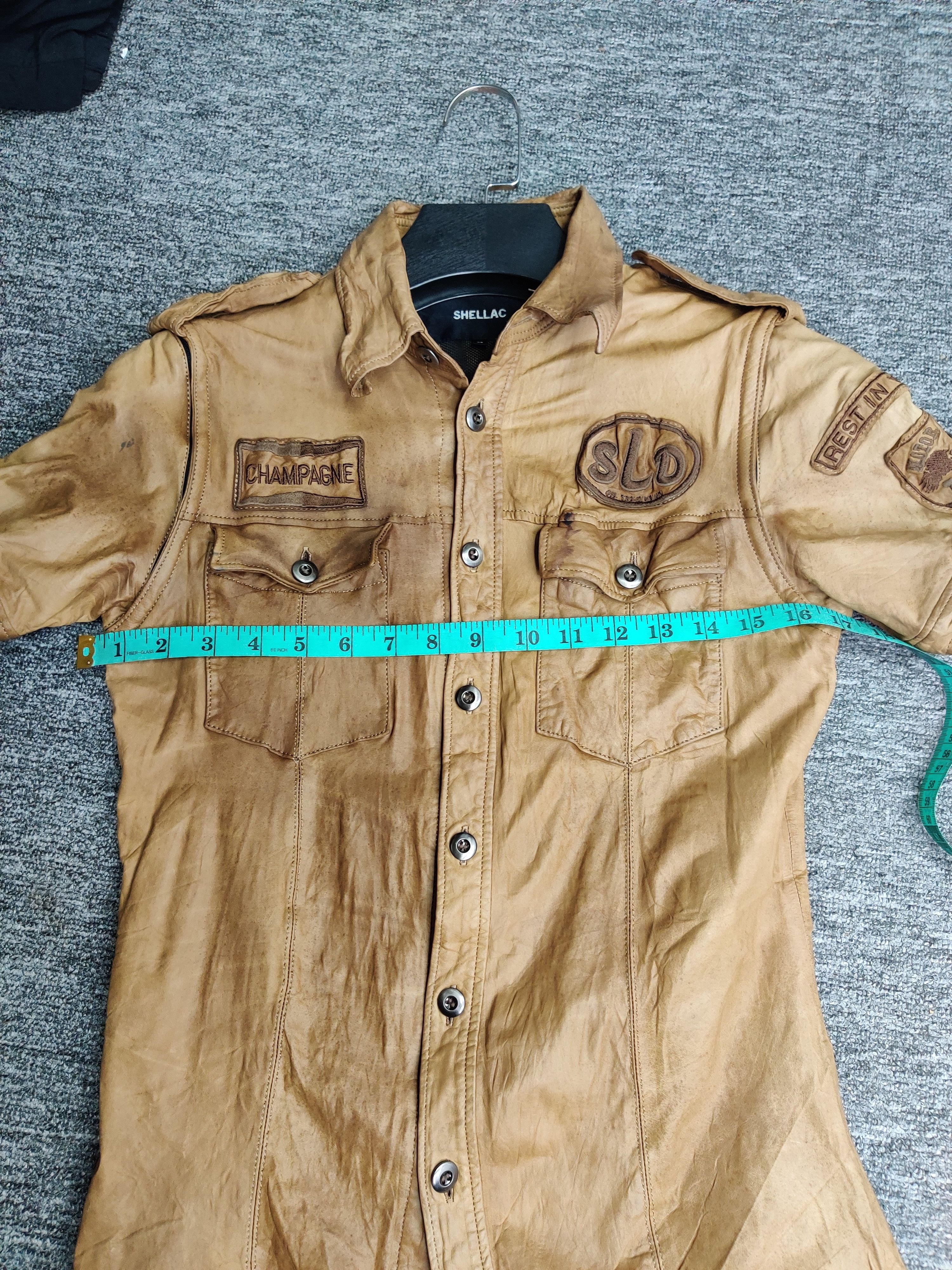 Shellac Vintage Shellac Pacthes Leather Short Sleeve Button Up Shirt Size US S / EU 44-46 / 1 - 14 Thumbnail