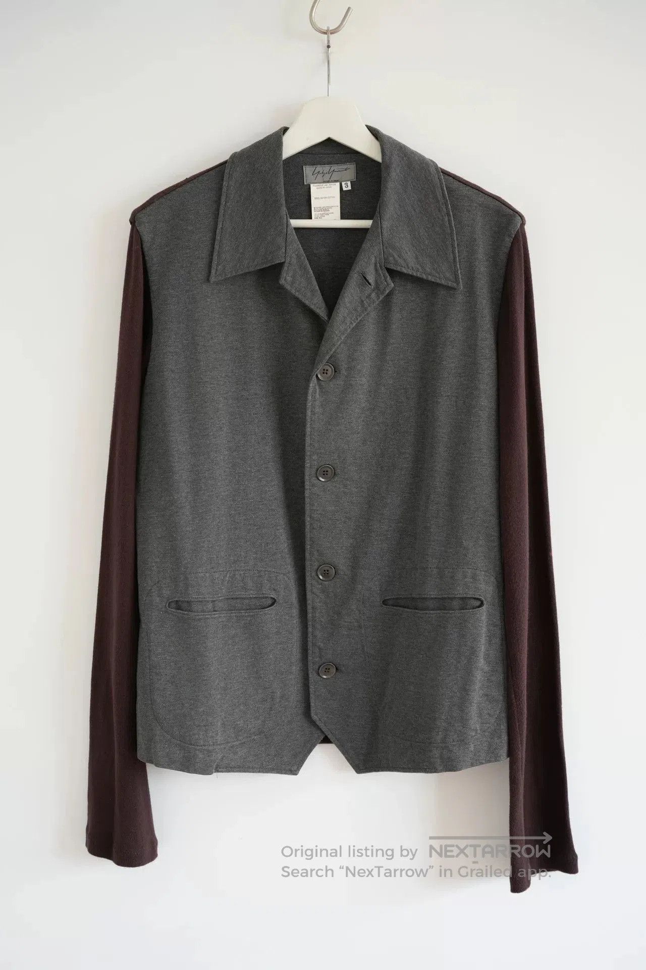Yohji Yamamoto gray and brown patchwork shirt. Size US M / EU 48-50 / 2 - 1 Thumbnail