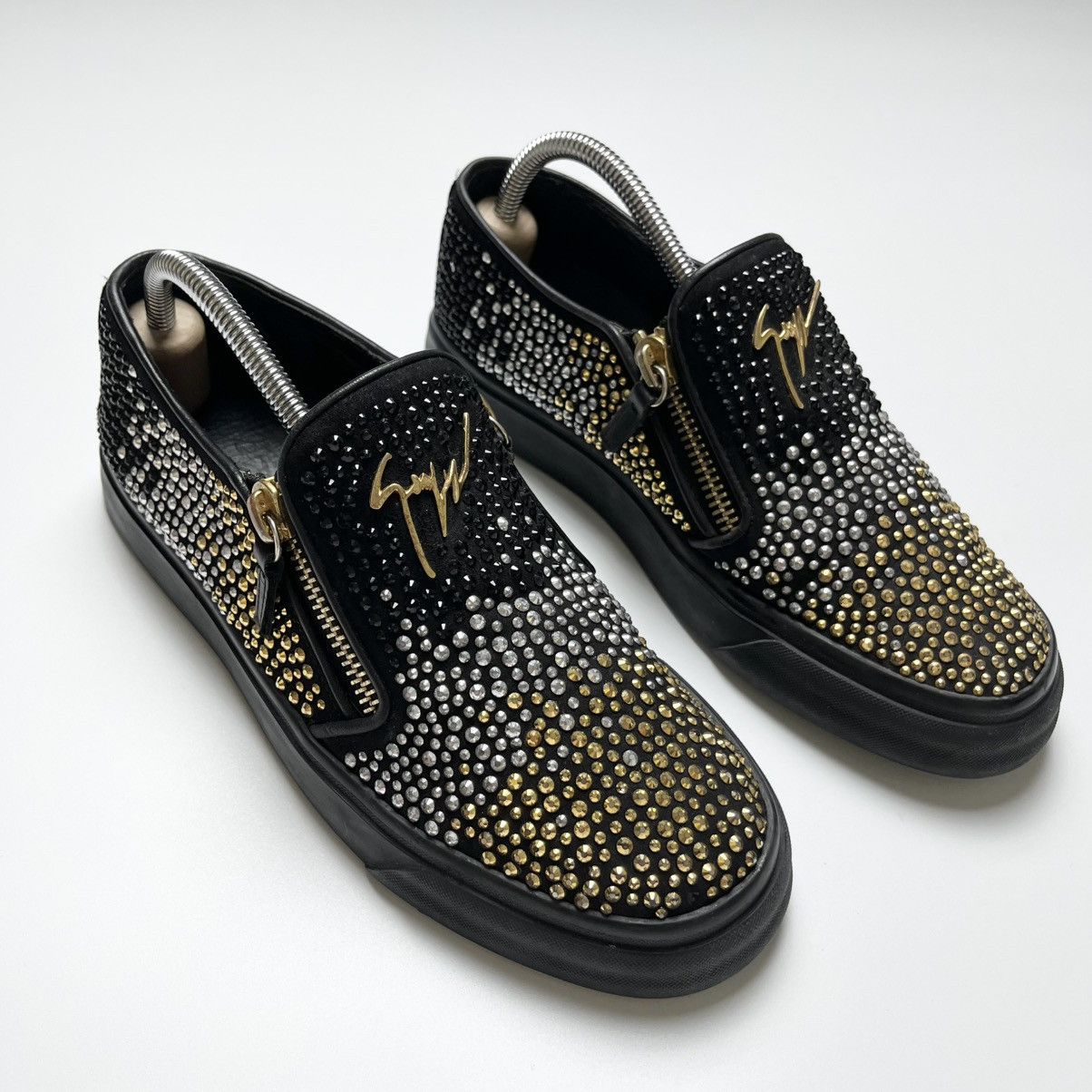 Giuseppe Zanotti Giuseppe Zanotti Suede Embellished Eve Slip-On Sneakers Size US 9 / IT 39 - 1 Thumbnail