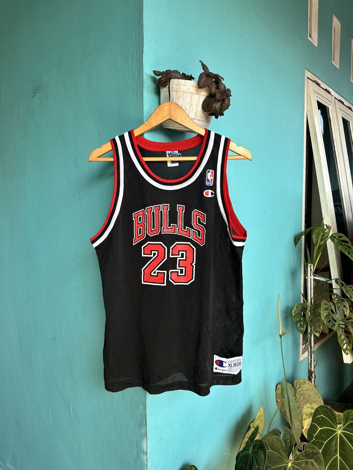 image of Michael Jordan Chicago Bulls Champion Jersey in Black, Men's (Size XL)