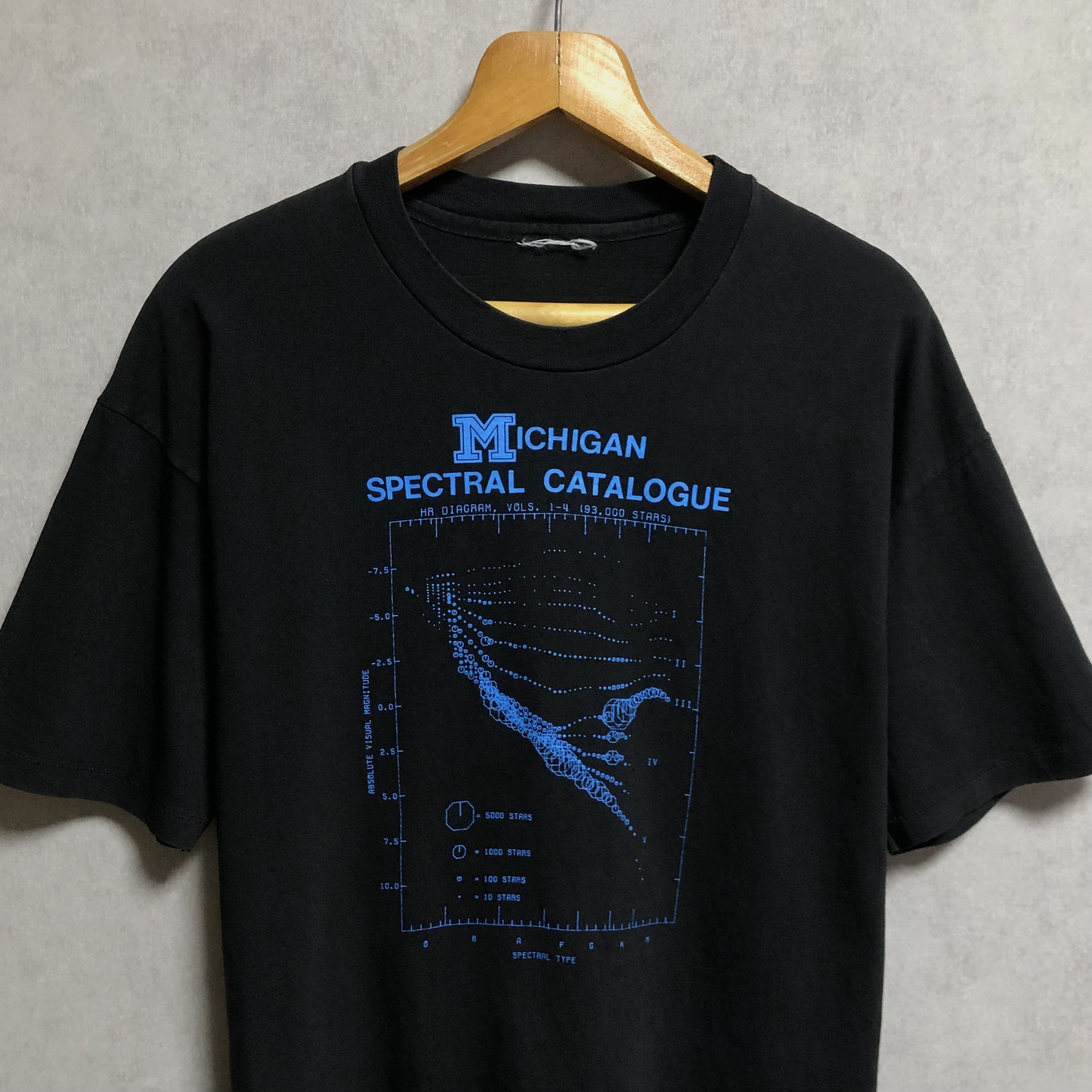 Arts & Science Vintage Michigan Spectral Catalog HD Stars 90s Tee Size US XL / EU 56 / 4 - 4 Thumbnail
