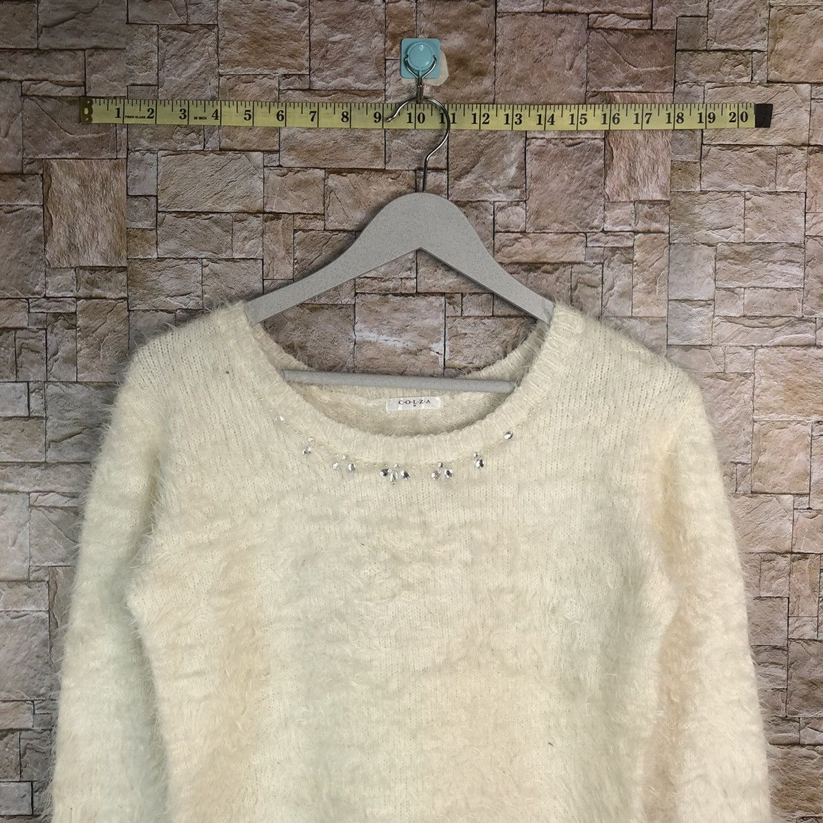 Homespun Knitwear × Japanese Brand Colza White Shag Shaggy Fur Mohair Knitwear #A18 Size M / US 6-8 / IT 42-44 - 2 Thumbnail