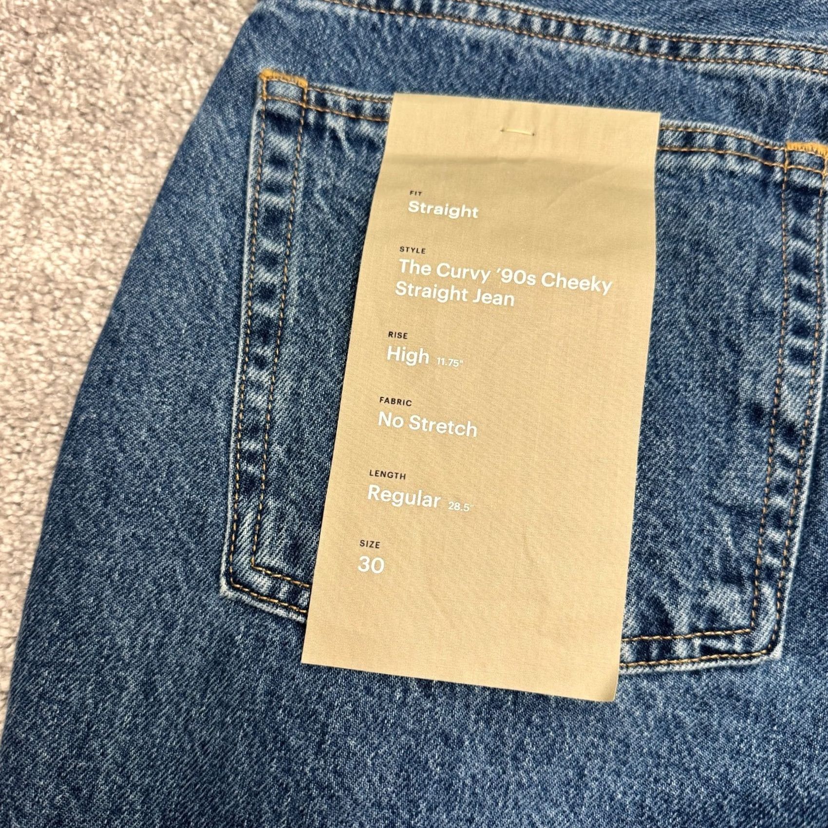Everlane Everlane The Curvy 90s Cheeky Straight Jean Jeans 30 Blue Denim NWT 100% Cotton High Rise Adult Womens Regular 5-Pocket City Streetwear Vintage No Size 30" / US 8 / IT 44 - 7 Thumbnail