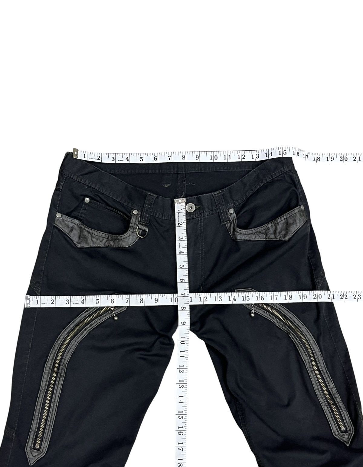 HIDEAWAYS 🔥NICOLE Hideaways Avant Garde Moto Zip Panel Straight Pants Size US 31 - 15 Thumbnail