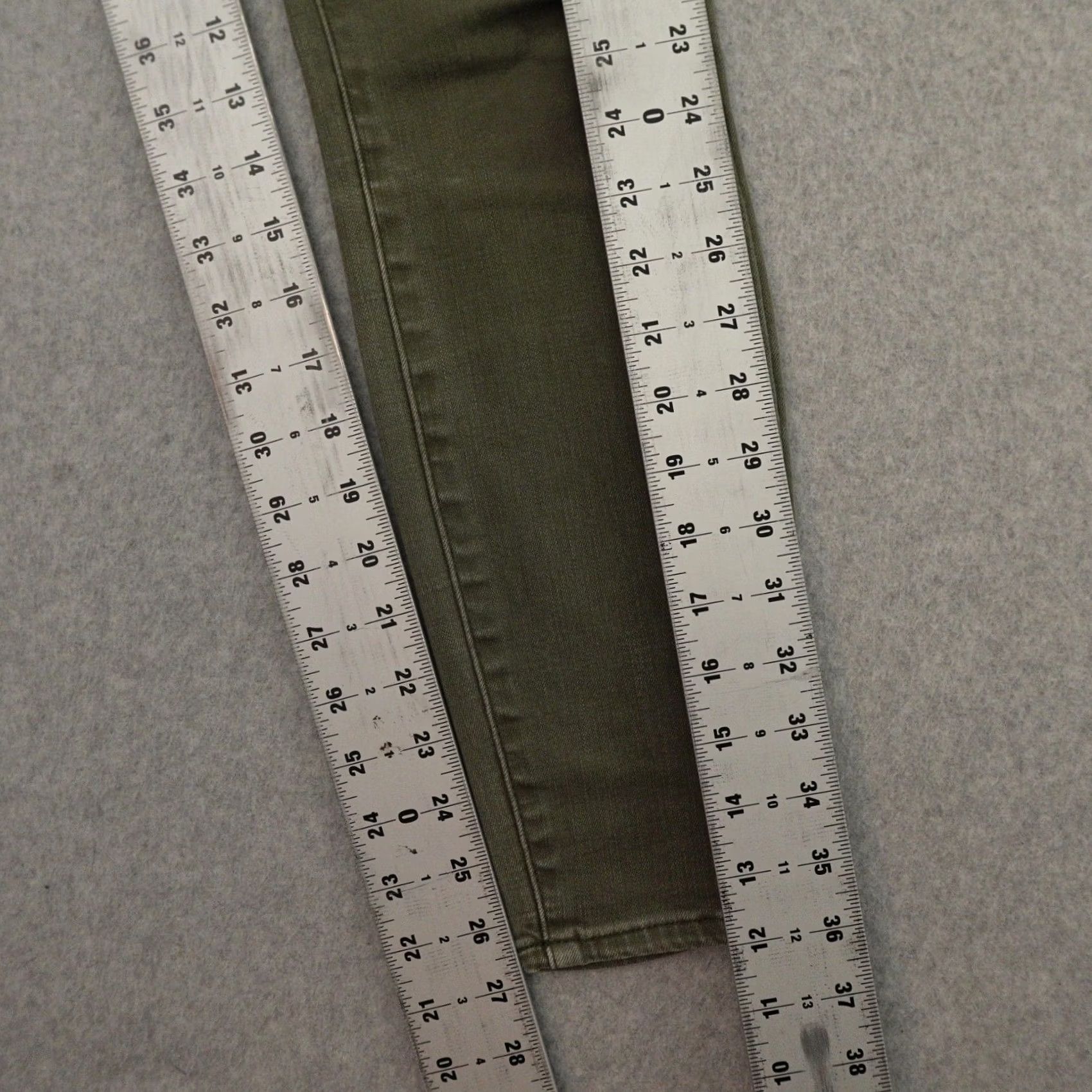 Pistola PISTOLA Jeans Womens 25 (25X27) Green High Rise Button Fly Stretch Lightweight - Regular Fit, Denim, Solid, Straight, Size 25, Green, Women, Jeans Size 42" / US 20 - 7 Thumbnail