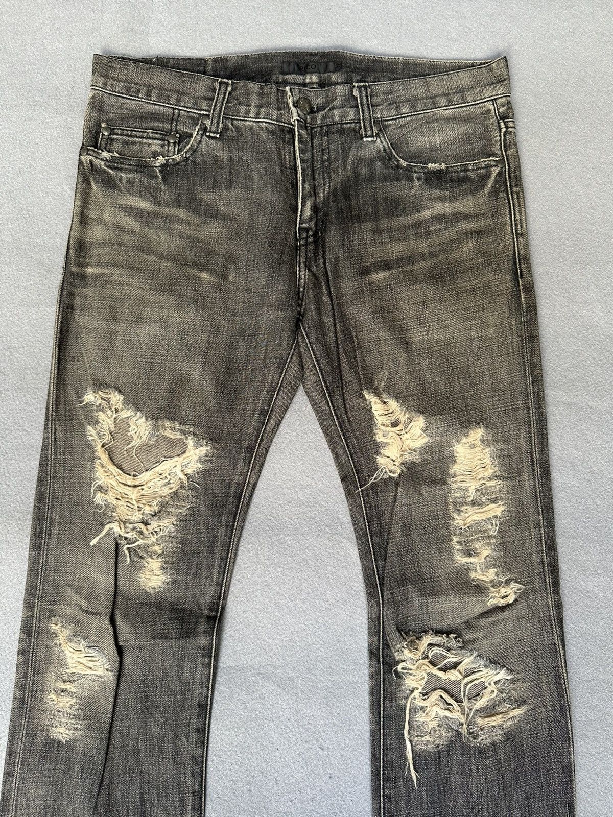 Japanese Brand Rico Japan Distressed Denim Size US 32 / EU 48 - 4 Thumbnail