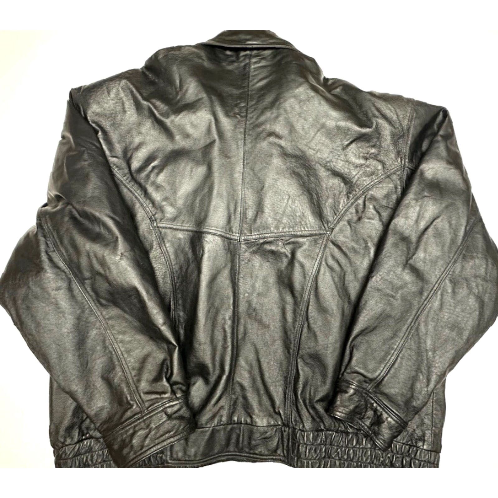 Vintage VINTAGE Gianni Ferrara Leather Jacket Mens 2XL Black Solid Motorcycle Jacket Lined Zipper Snap Regular Men Size US XXL / EU 58 / 5 - 6 Thumbnail