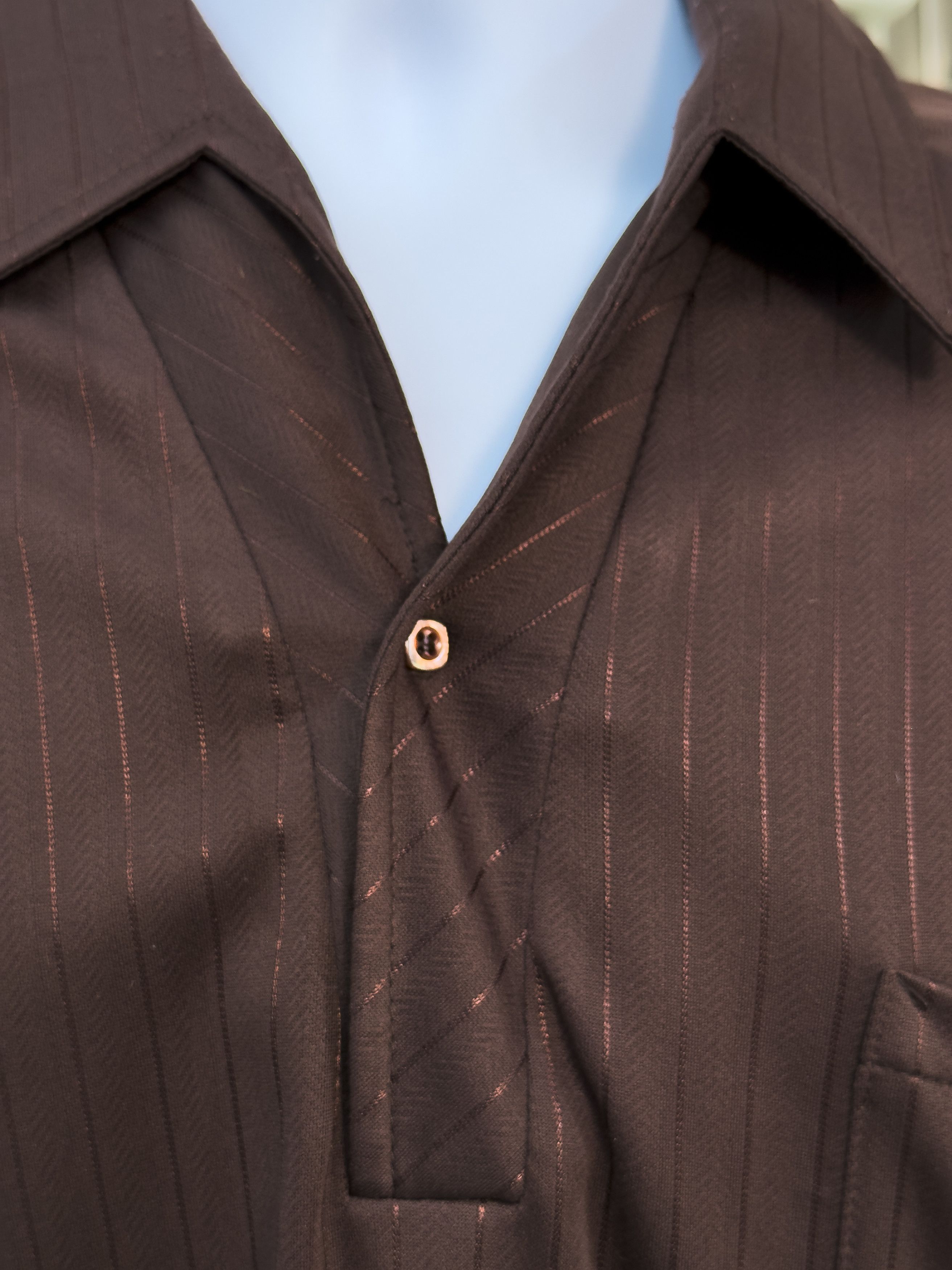 Lilly Dache Vintage Lilly Daché Brown Ribbed Short Sleeve Polo Shirt Size US L / EU 52-54 / 3 - 3 Thumbnail