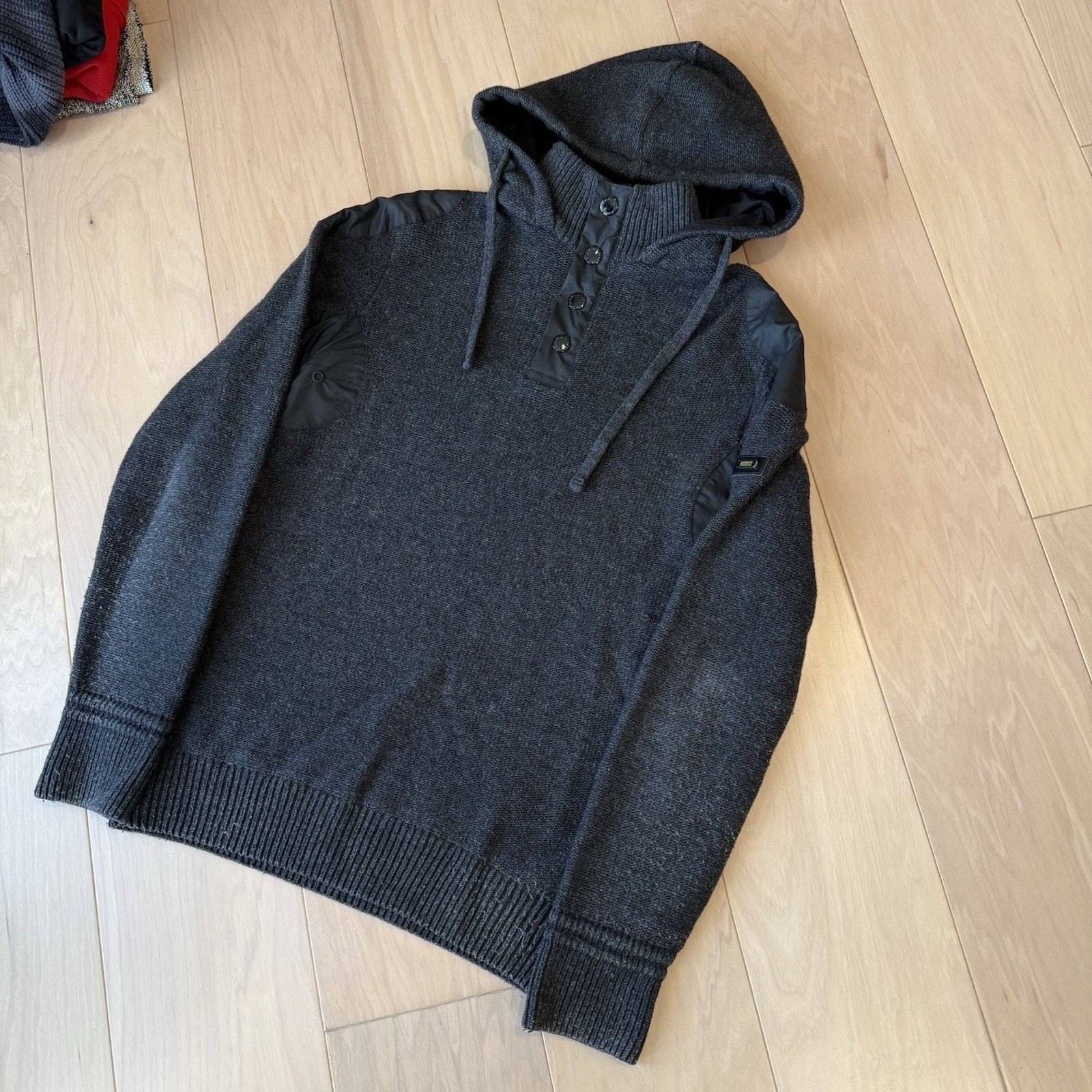 Barbour Barbour Wool Sweater Small Dark Gray Hooded Pullover Size US S / EU 44-46 / 1 - 11 Thumbnail