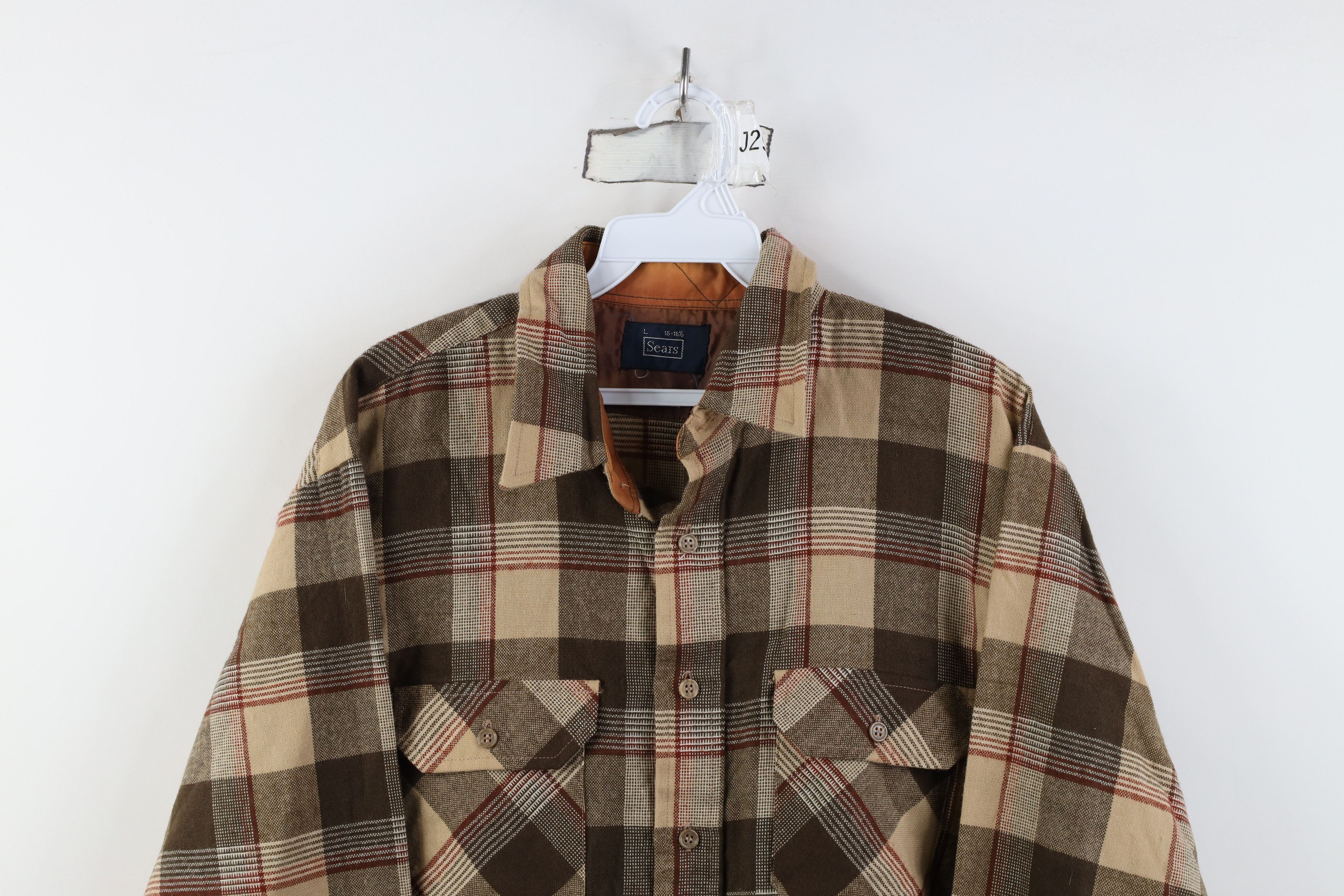 Vintage Vintage 70s Streetwear Button Shirt Plaid Earth Tone Size US L / EU 52-54 / 3 - 2 Thumbnail