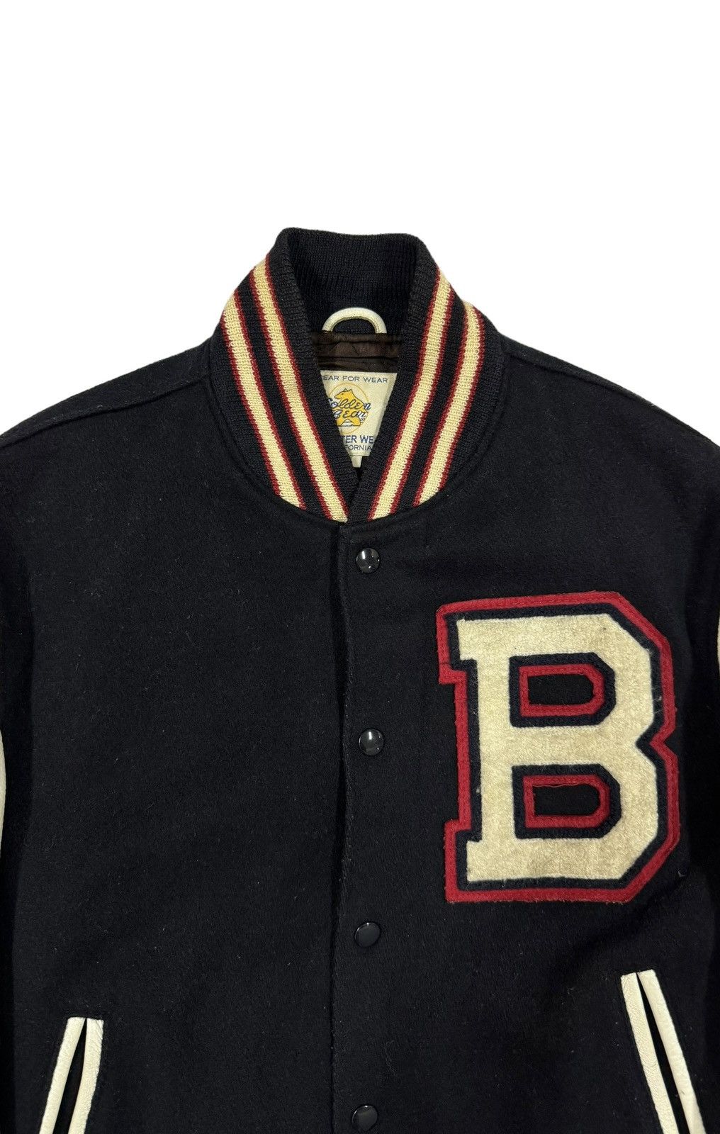 Vtg🔥80’s Golden Bear Wool Varsity Sleeve Leather Jacket