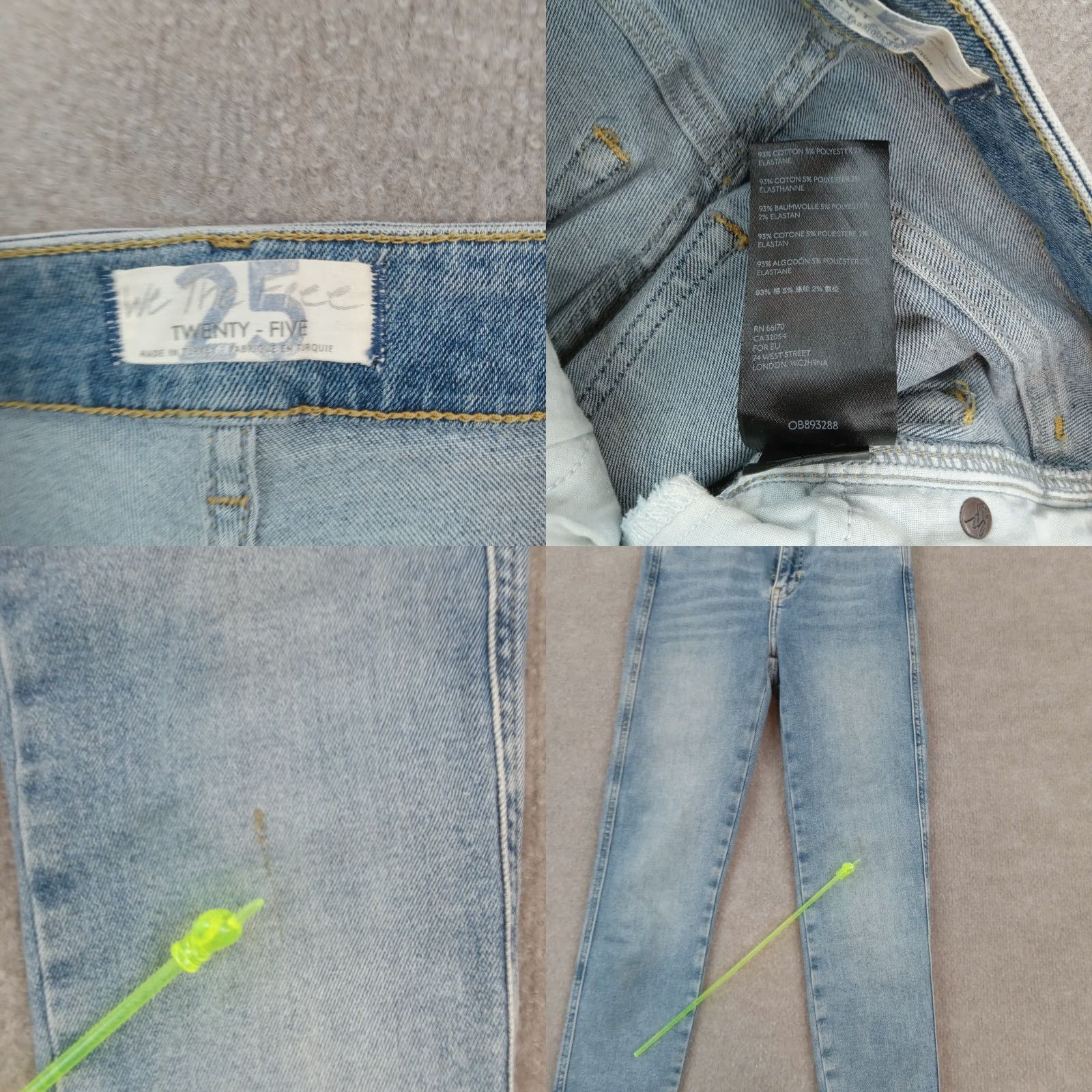 Vintage We The Free Women's Blue Denim Skinny Jeans Size 25 Stretch Casual Size 42" / US 20 - 8 Thumbnail