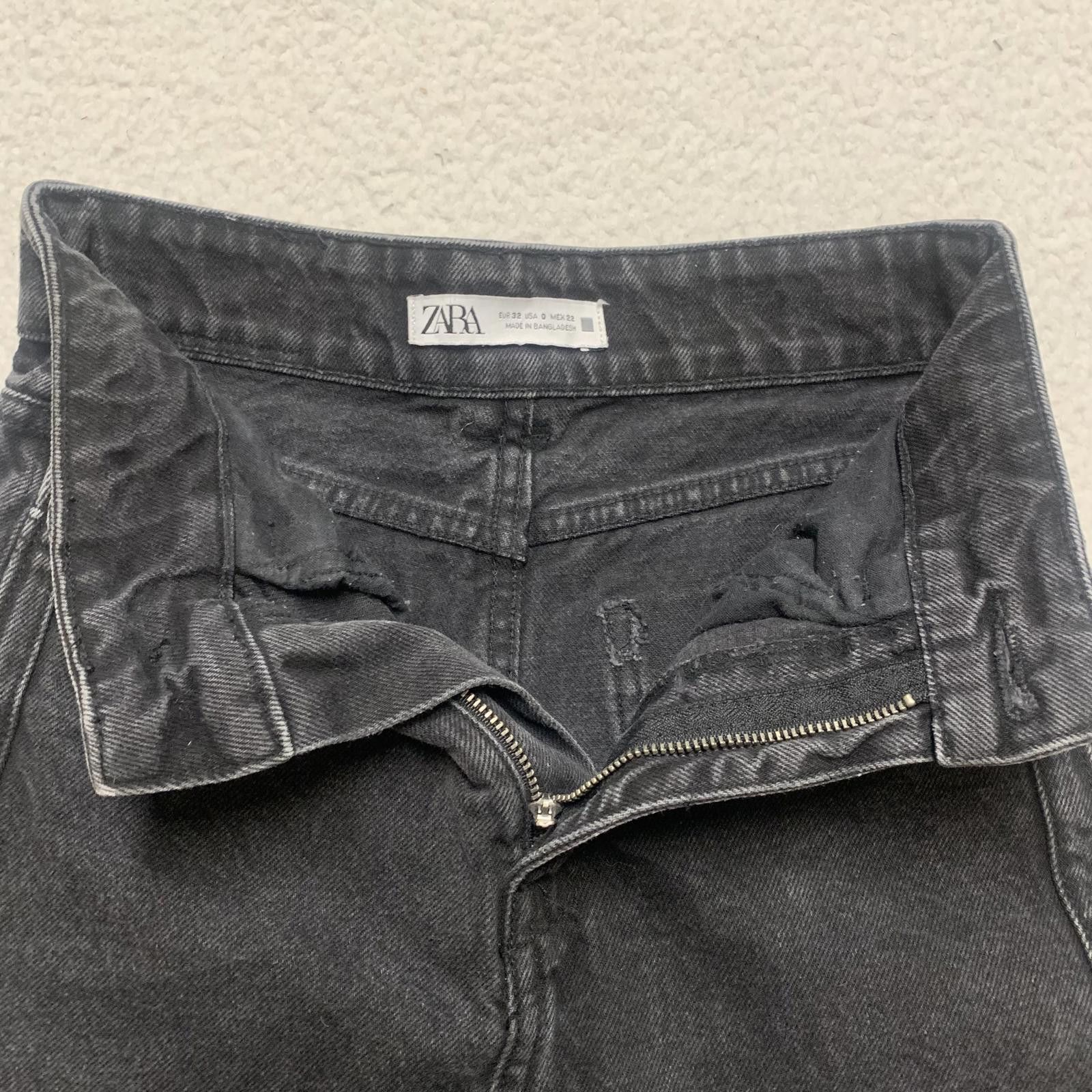Zara Zara Women's Size 0 Wide-Leg Black Jeans 23 x 32 Actual Size 25" / US 0 / IT 36 - 8 Thumbnail