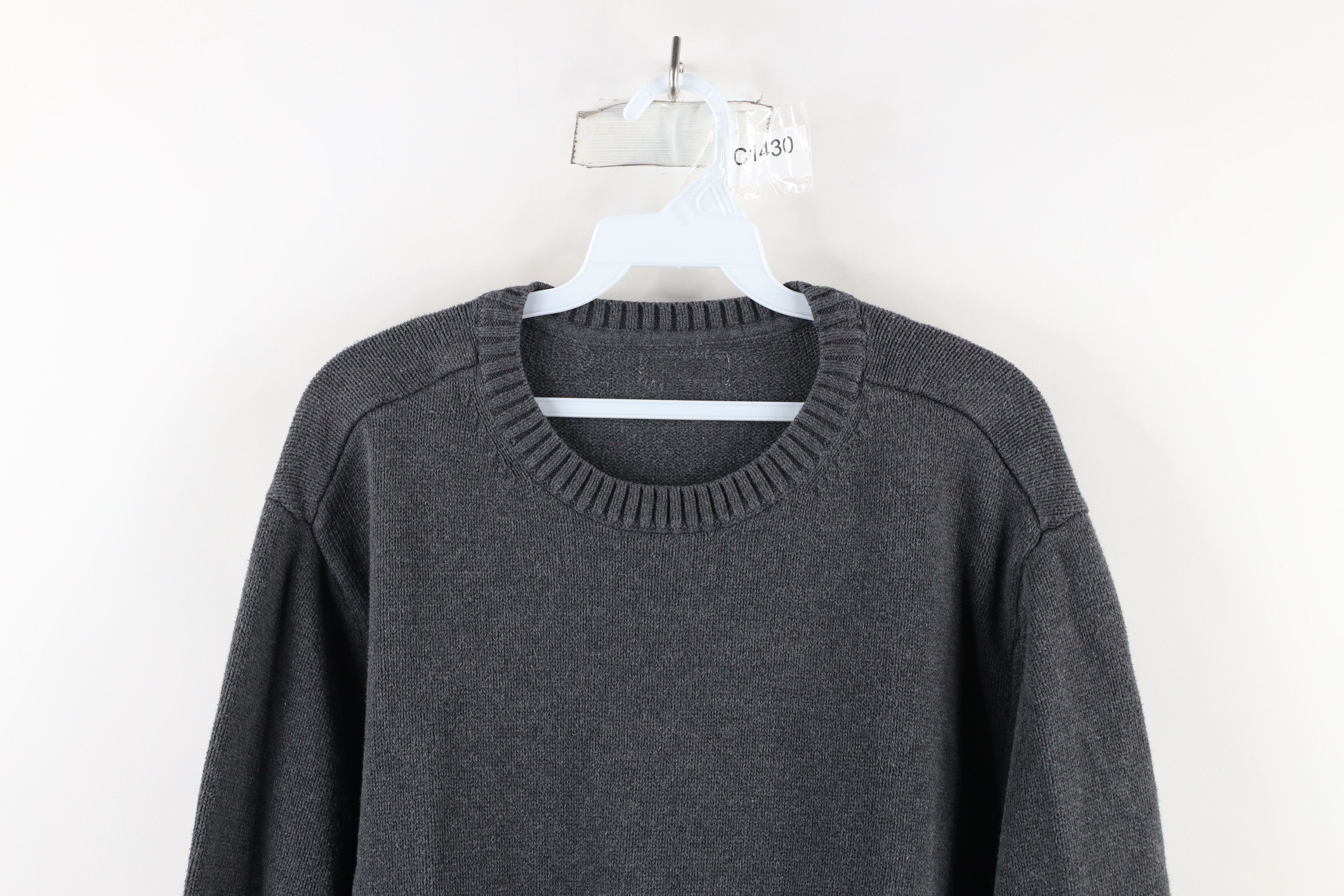 Vintage Vintage 90s Streetwear Cotton Knit Crewneck Sweater Gray Size US XL / EU 56 / 4 - 2 Thumbnail