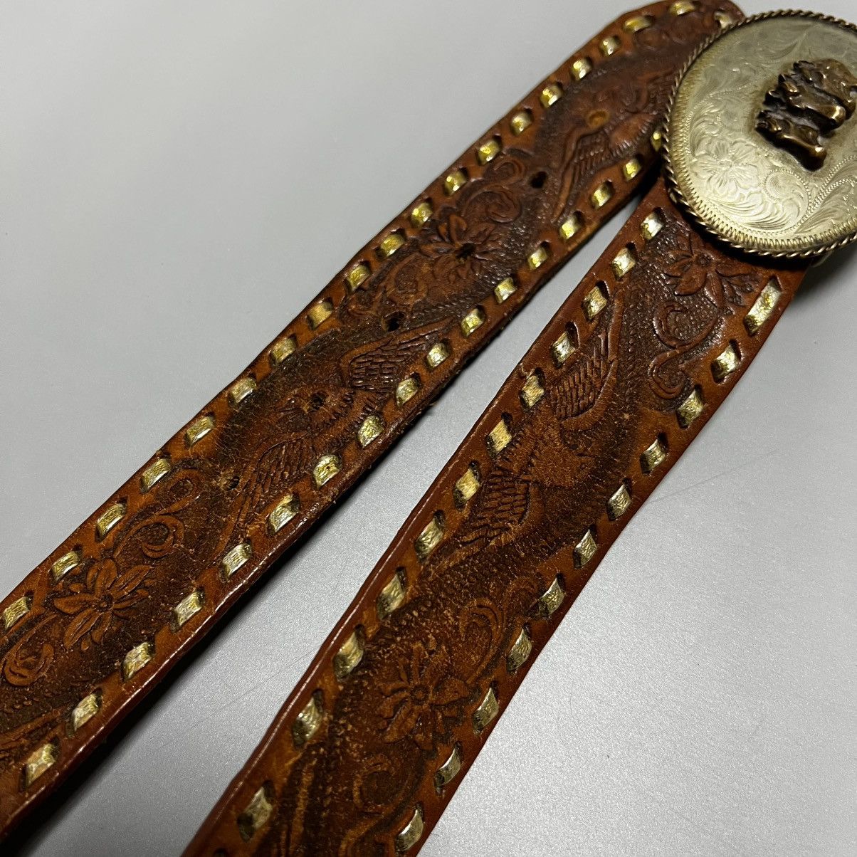 Cowboy Equipment × Japanese Brand × Vintage Leather belt vintage y2k cowboy buckle Size ONE SIZE - 15 Thumbnail