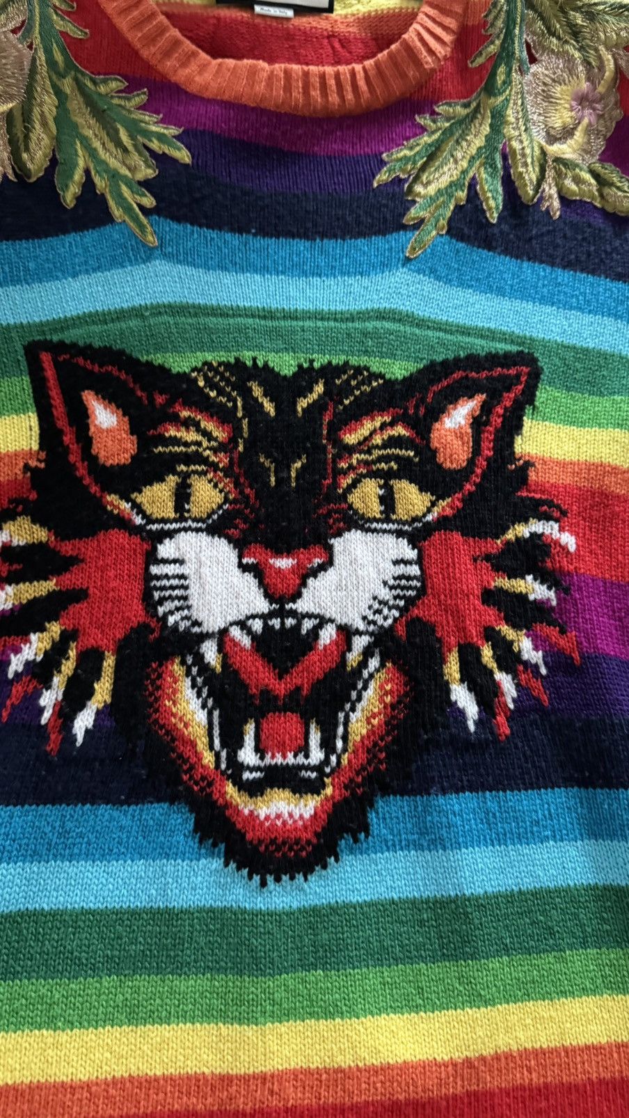 Gucci Gucci Angry Cat rainbow sweater Size US XXL / EU 58 / 5 - 4 Thumbnail