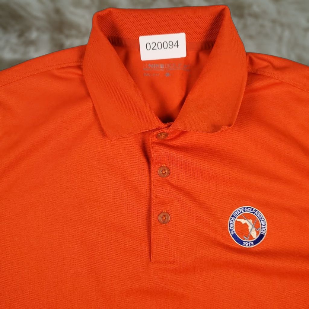Nike VINTAGE Nike Polo Shirt Mens Large Orange Dri Fit Golf Casual Short Sleeve Adult Size US L / EU 52-54 / 3 - 1 Thumbnail