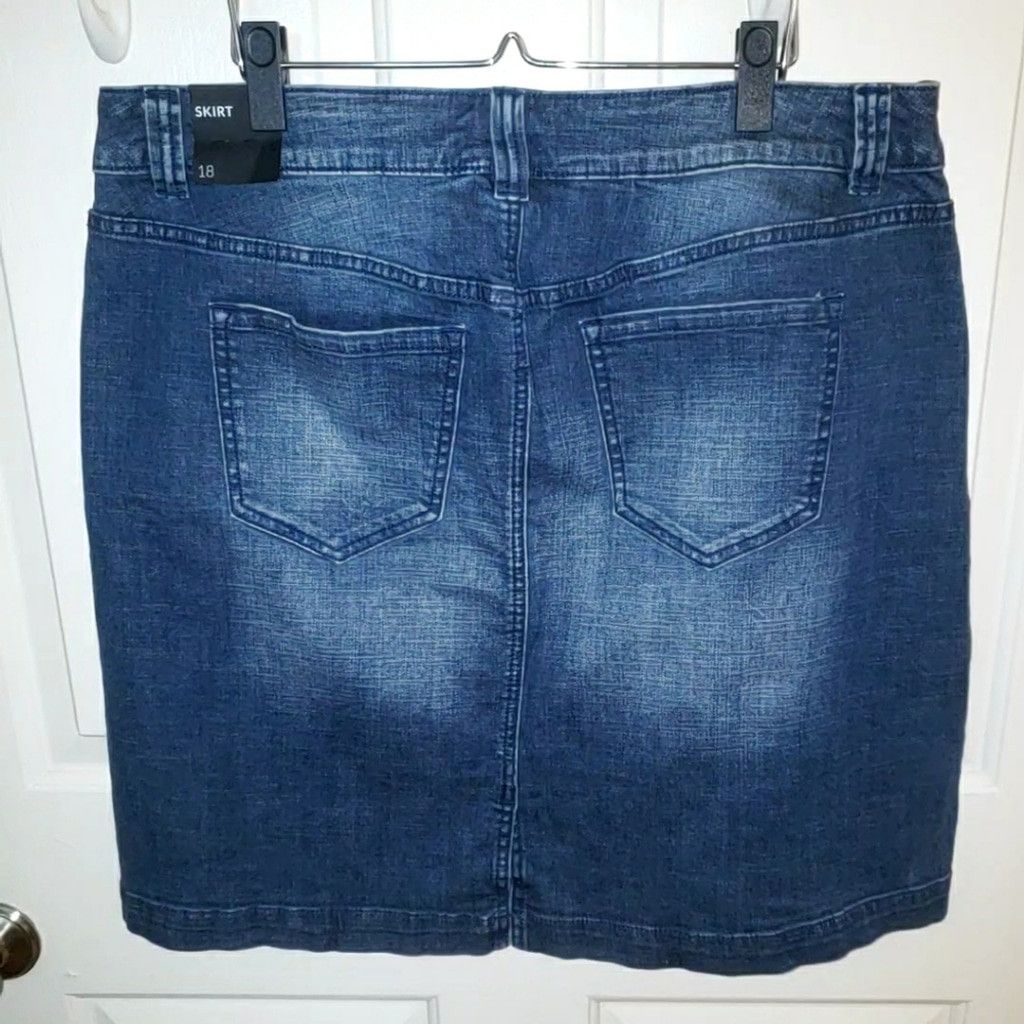 Other Glamour X Lane Bryant Limited Edition Denim Mini, Size 18 Size 40" / US 18 - 4 Thumbnail
