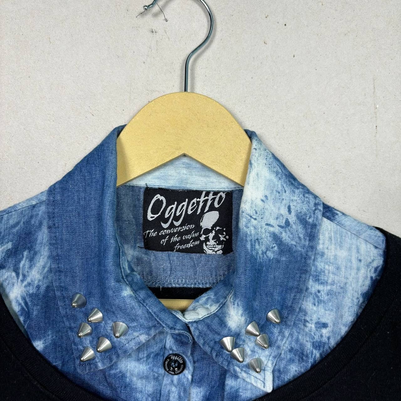 Japanese Brand Vtg Oggetto Japanese Punk Studded Denim Layered Sweatshirt L Size US L / EU 52-54 / 3 - 4 Thumbnail