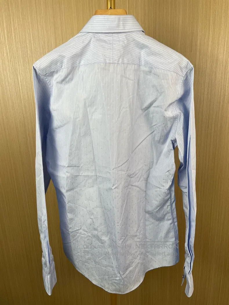 Hermes Hermes size 37 Blue Striped Long Sleeve Shirt Size US M / EU 48-50 / 2 - 2 Thumbnail