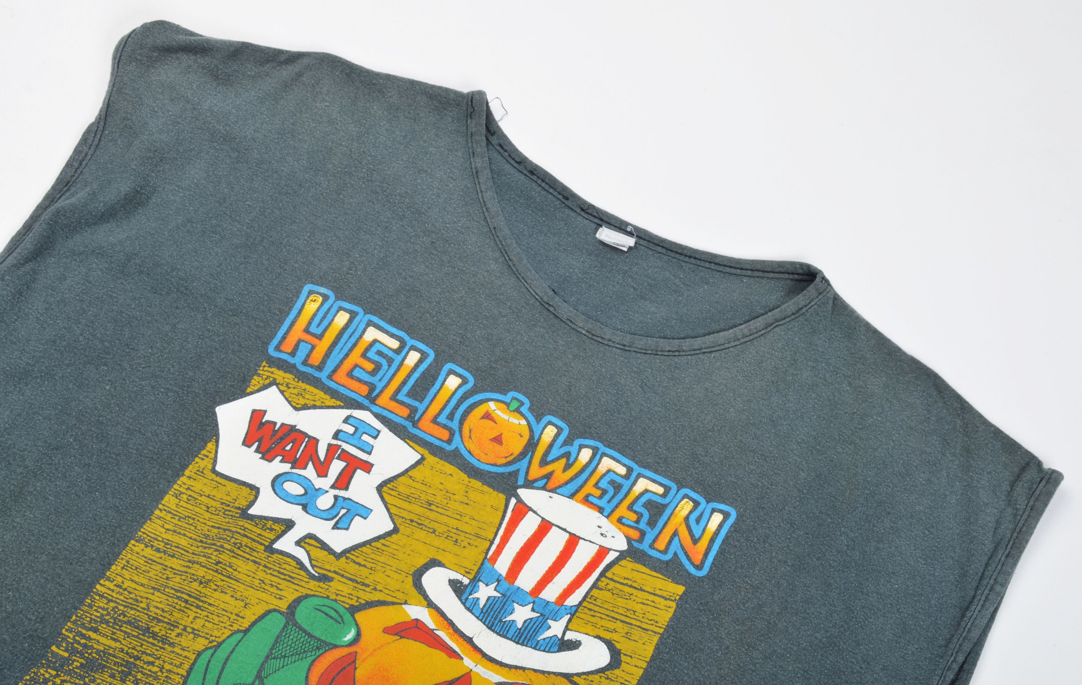 Band Tees Vintage HELLOWEEN 80's 1989 Tour Faded Sleeveless Tee Size US M / EU 48-50 / 2 - 2 Thumbnail