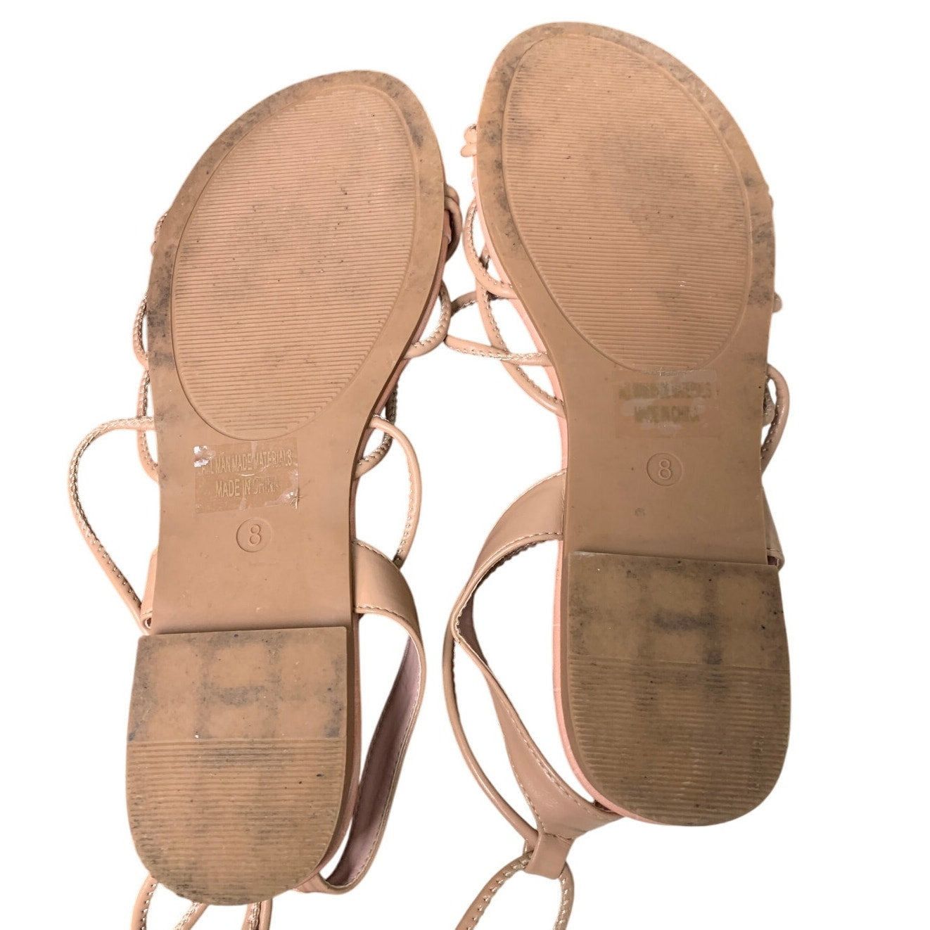 Other Womens Size 8 Pink Gladiator Lace Up Flat Sandals Shoes Size US 8 / IT 38 - 7 Thumbnail