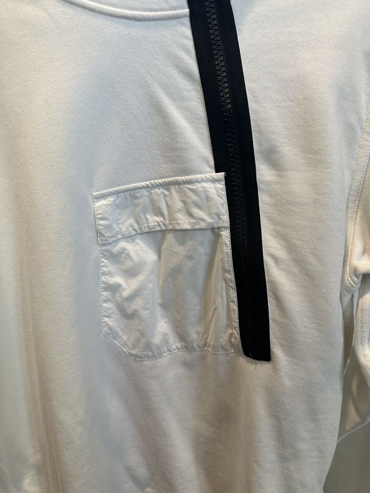 Stone Island Asymmetric Zip White Hoodie Size US M / EU 48-50 / 2 - 3 Thumbnail