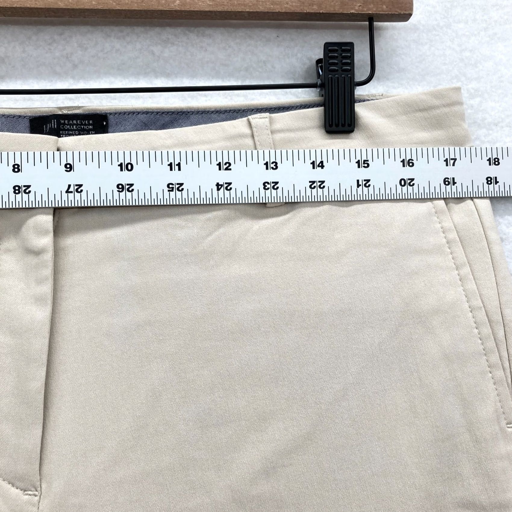 J. Jill J Jill Wearever Refined Woven Trousers Women's 12 Beige Stretch Tapered Casual Shirt Pants Size 34" / US 12 / IT 48 - 7 Thumbnail