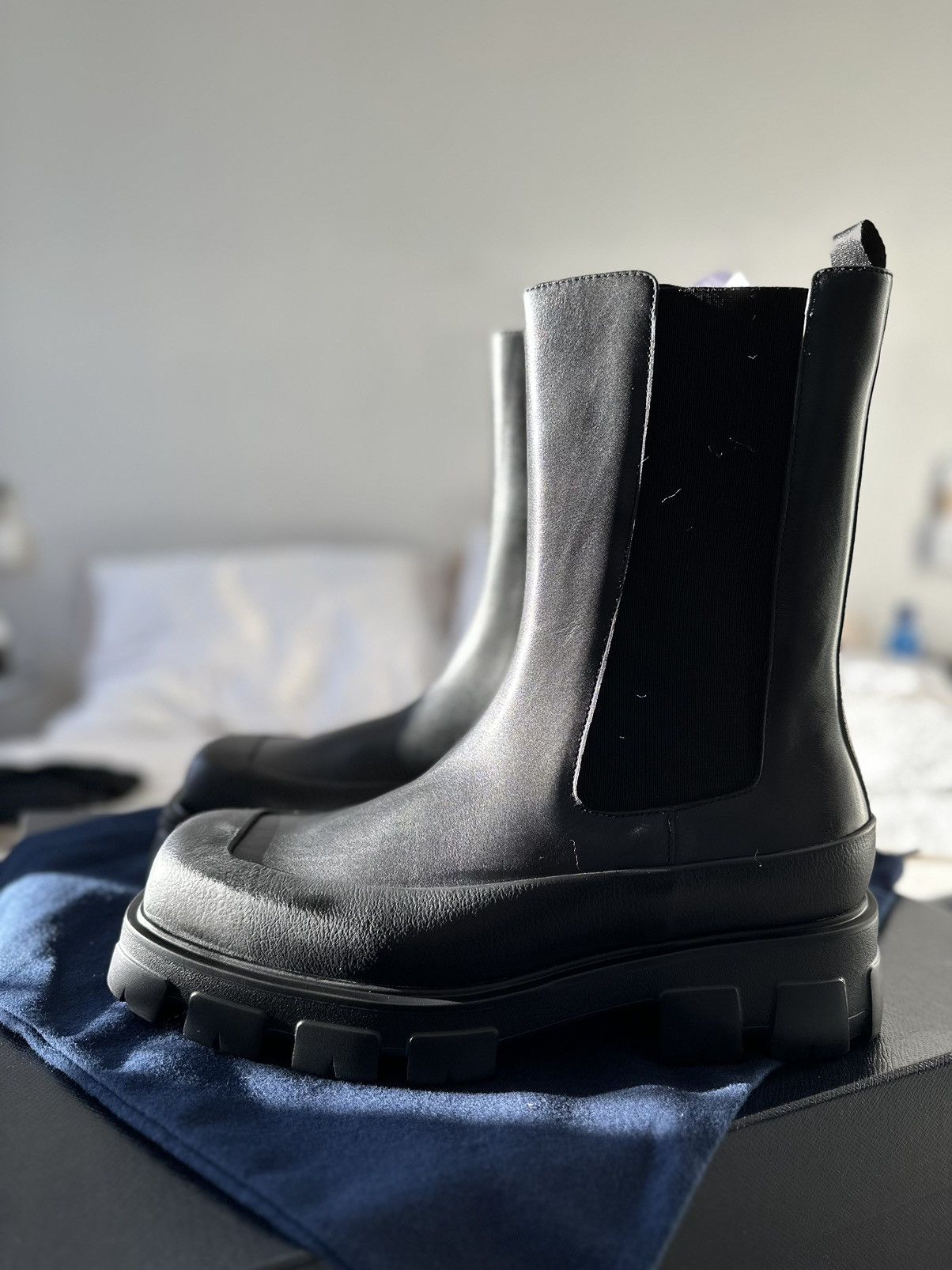 Prada Leather Chelsea Boots