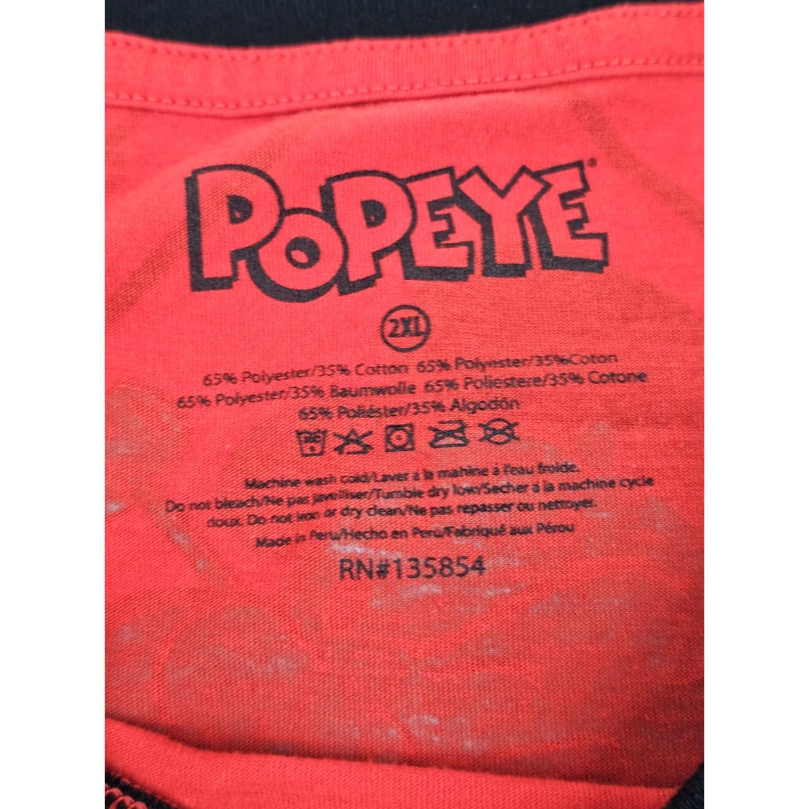 Gloverall Popeye the Sailor Man Shirt Men 2XL Red All Over Graphic Cartoon T-Shirt Size US XXL / EU 58 / 5 - 5 Thumbnail