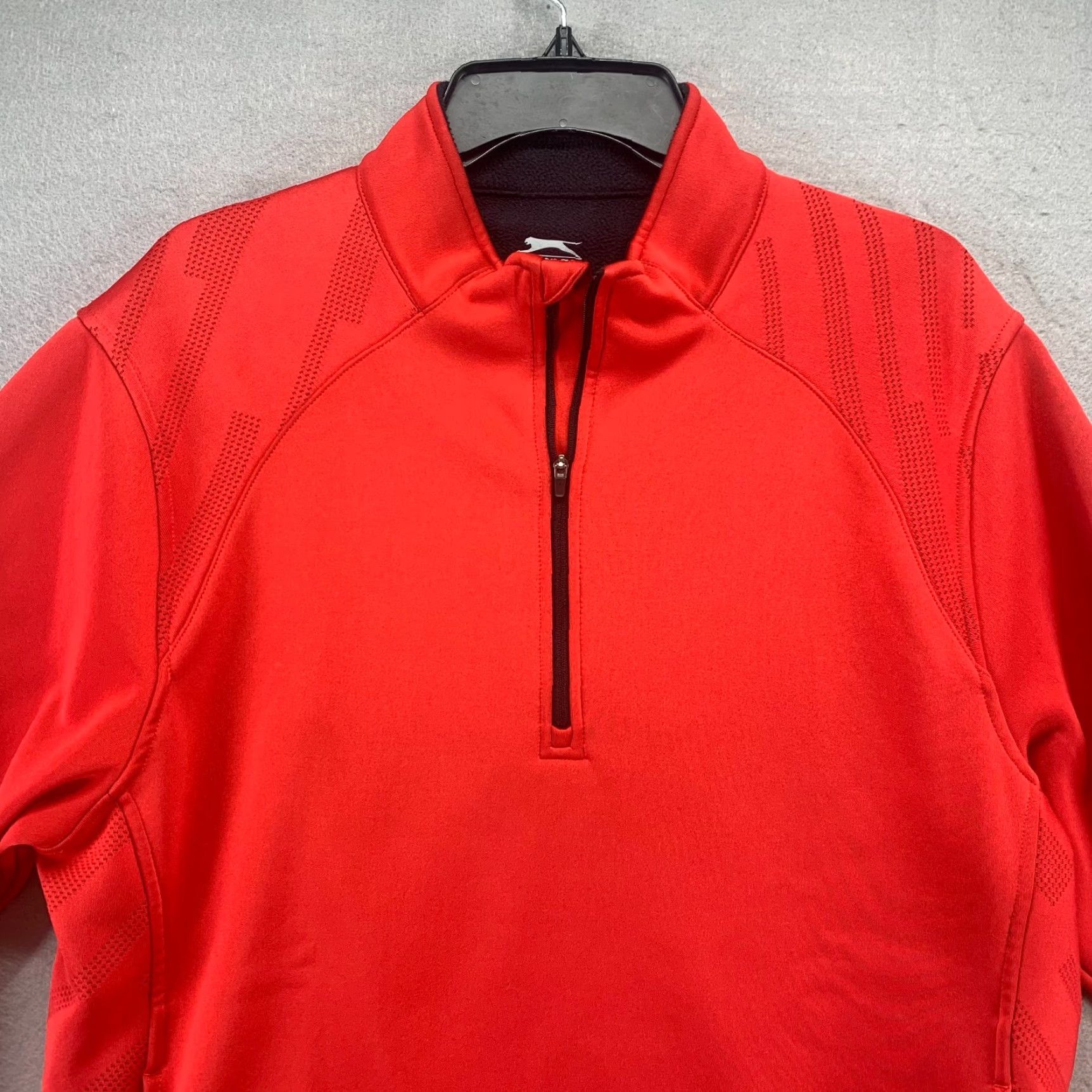 Vintage Slazenger Jacket Men Medium Red Golf Half Zip Track Active Fleece Lined Pullover Size US M / EU 48-50 / 2 - 3 Thumbnail