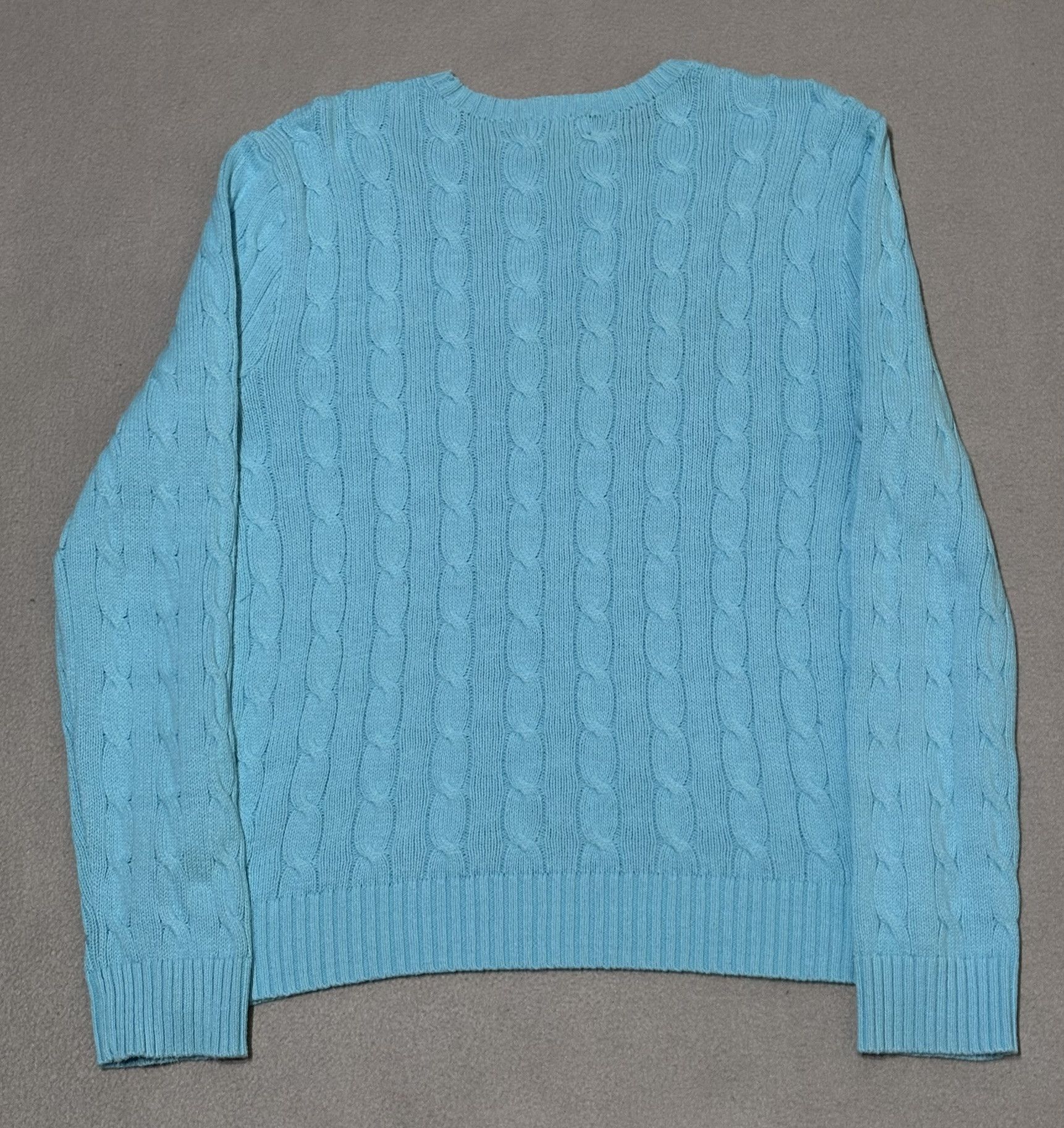 Polo Ralph Lauren Polo Ralph Lauren Cable Knit Baby Blue Sweater Large Size L / US 10 / IT 46 - 6 Thumbnail