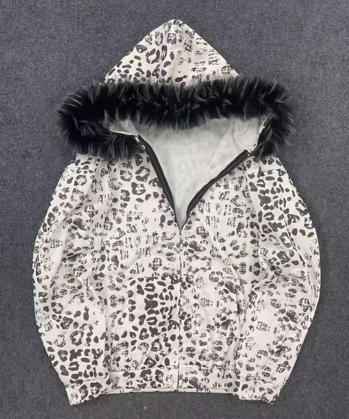 Other Fashion Punk Y2K Grunge Leopard Print Flurry Hat Fur Hoodies Size US XL / EU 56 / 4 - 6 Thumbnail