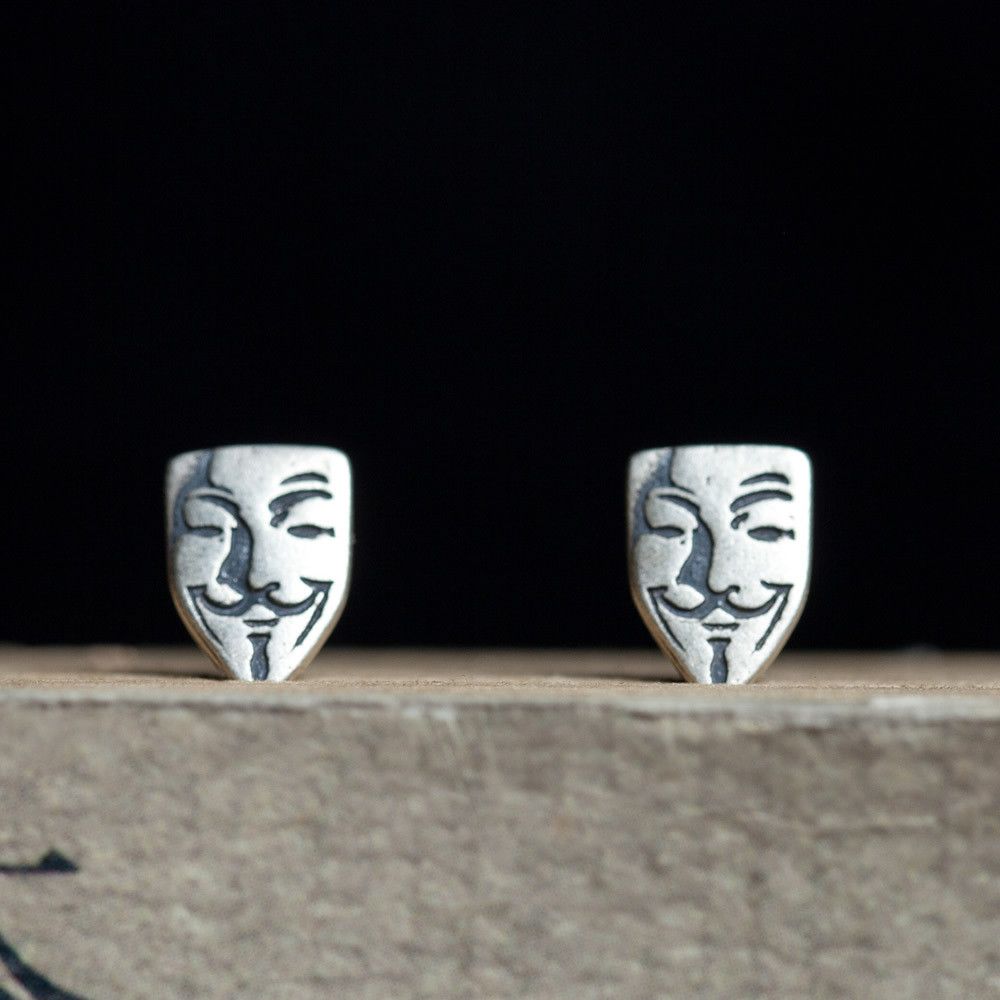 Jewelry V for Vendetta Future Earrings One Pairs Chrome Jewelry Size ONE SIZE - 1 Thumbnail