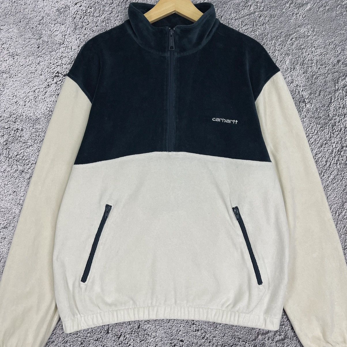 Carhartt × Designer Carhartt W.I.P. 1/3 velour Half Zip Sweatshirt tila pullover Size US M / EU 48-50 / 2 - 4 Thumbnail