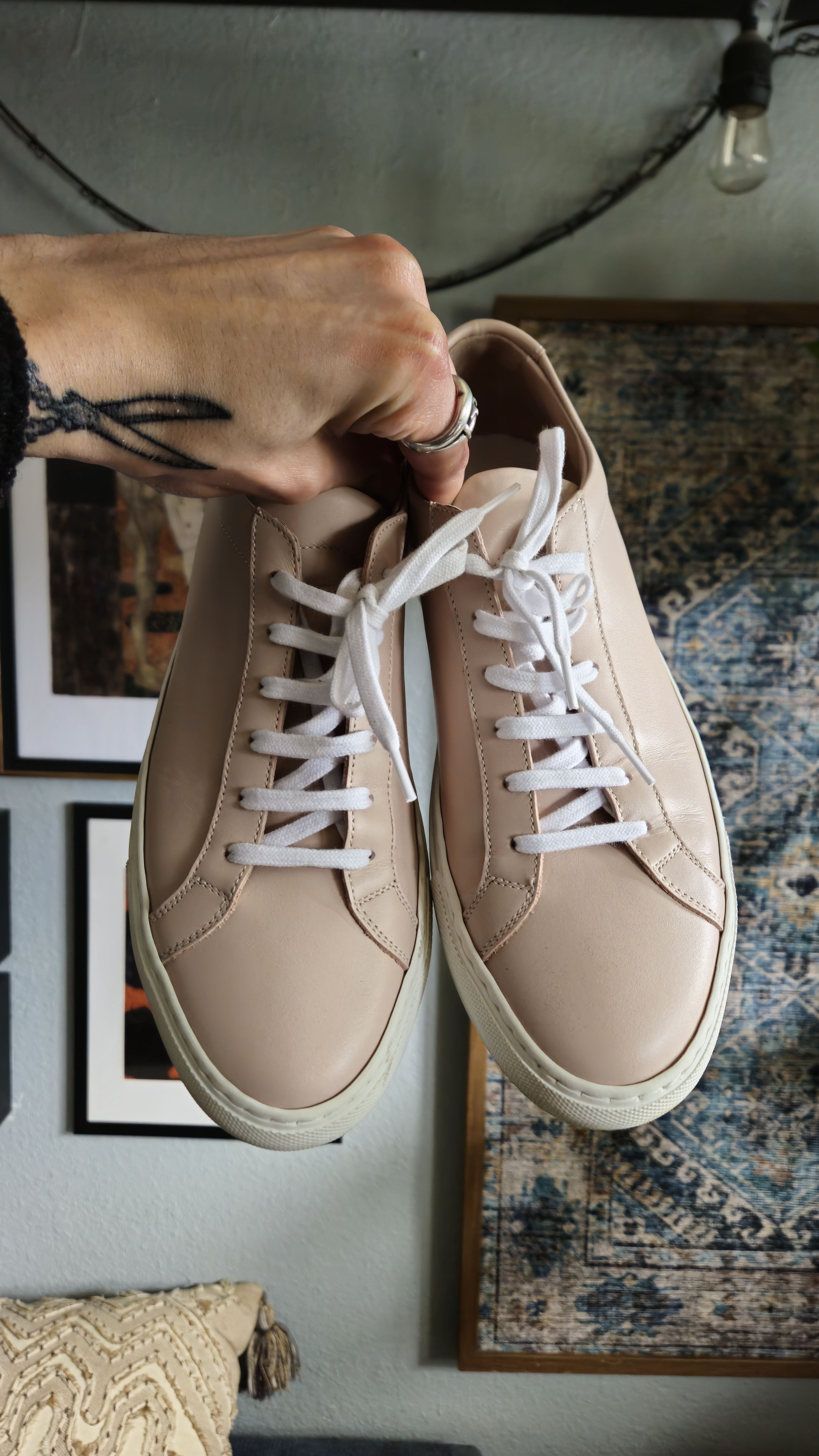 Common Projects Common Projects Achilles Low Blush/White Size US 10 / IT 40 - 2 Thumbnail